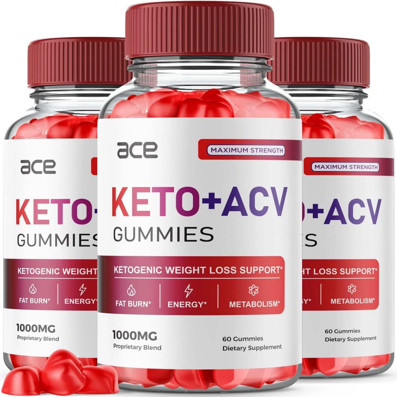 OFFICIAL Ace Keto ACV Gummies - Ace Keto Gummys Weight Loss, Vegan (3 Pack)