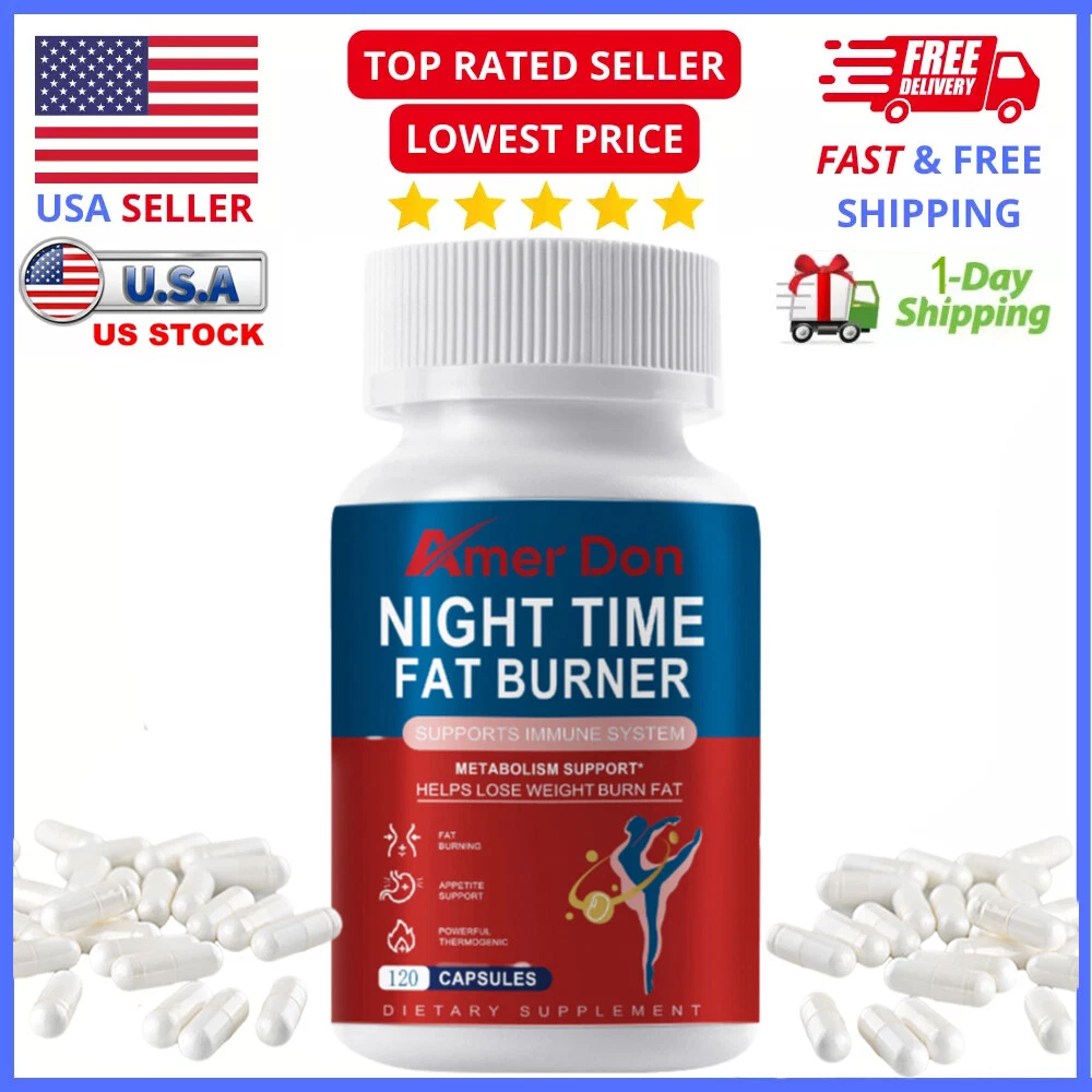 Night Time Fat Burner Supplement Weight Loss Appetite Suppressant Detox 120Pills