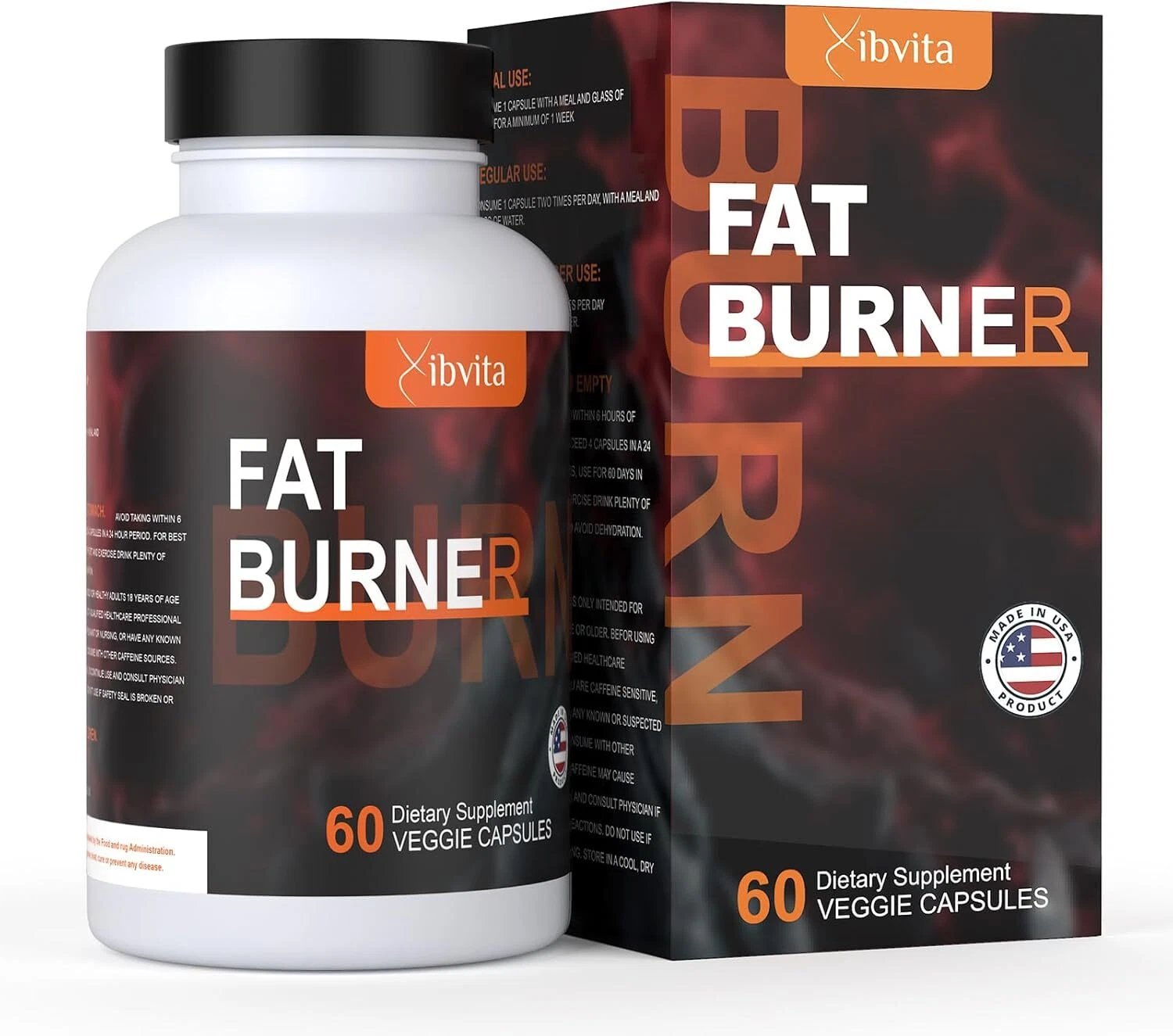2-Pack Fat Burner Men Women | Appetite, Metabolism Support | 60 Caps Each
