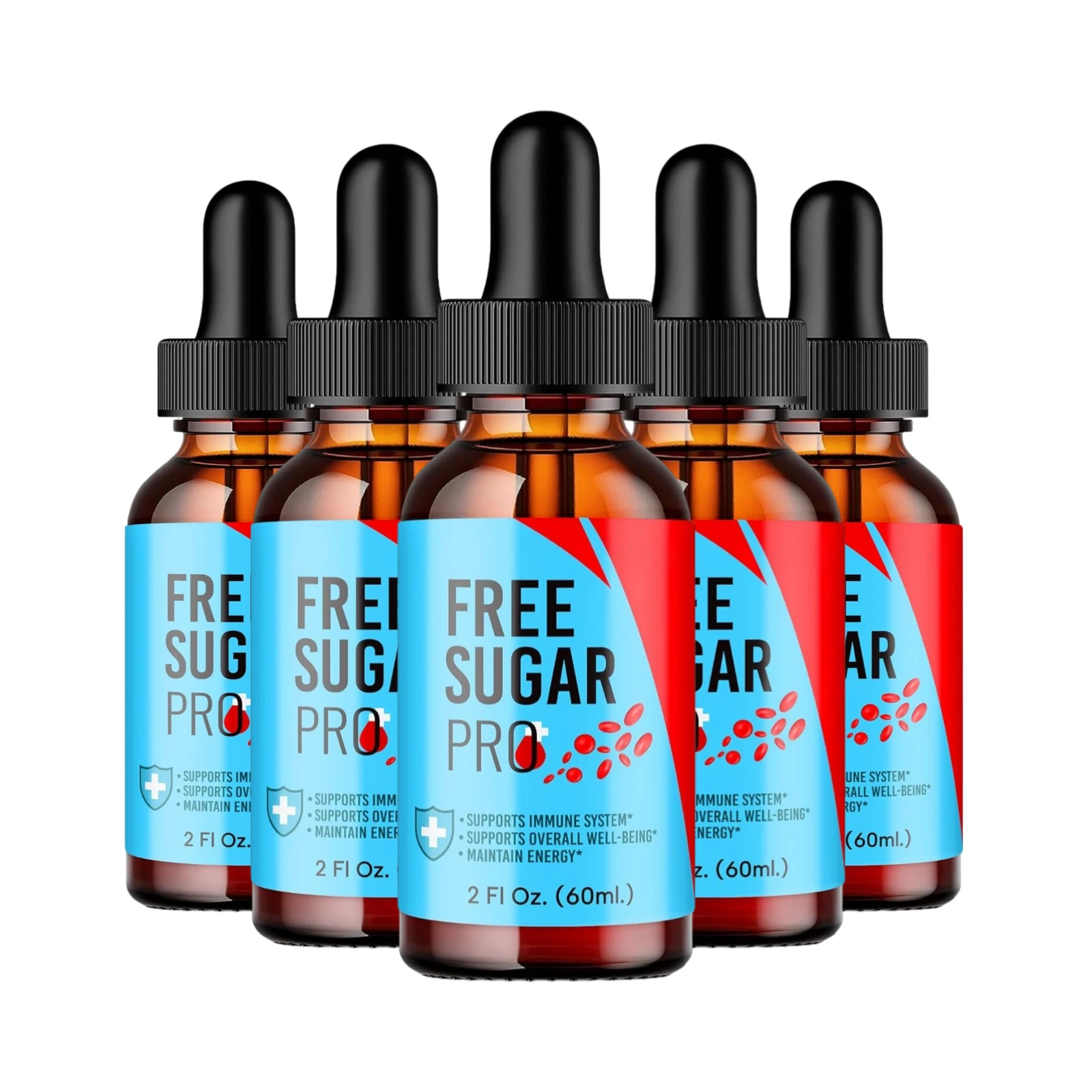 5-Pack Free Sugar Pro Drops - Free Sugar Pro for Healthy Blood Liquid Drops