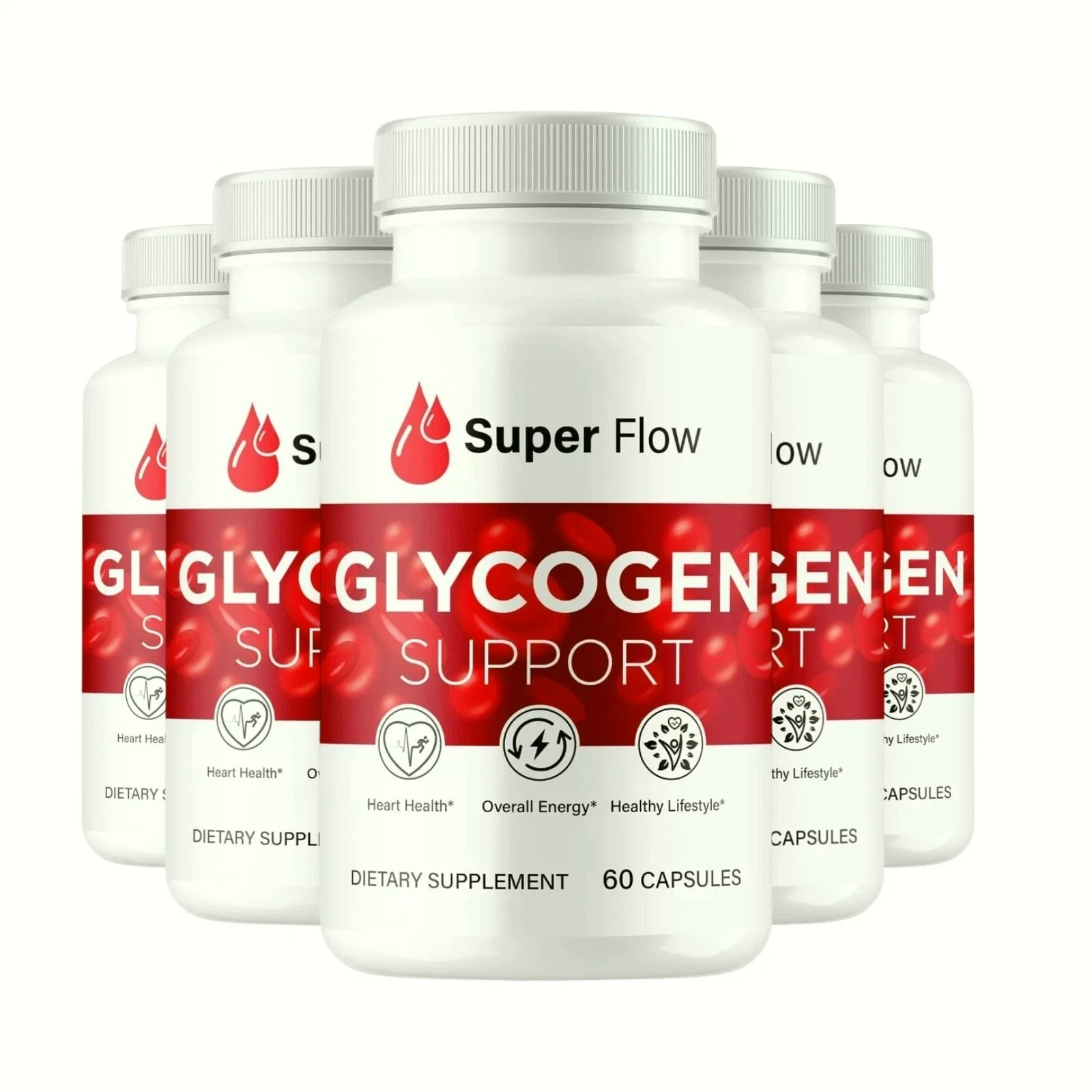 5-Pack Super Flow Glyco Optimizer, SuperFlow Glycogen Support - 300 Capsules