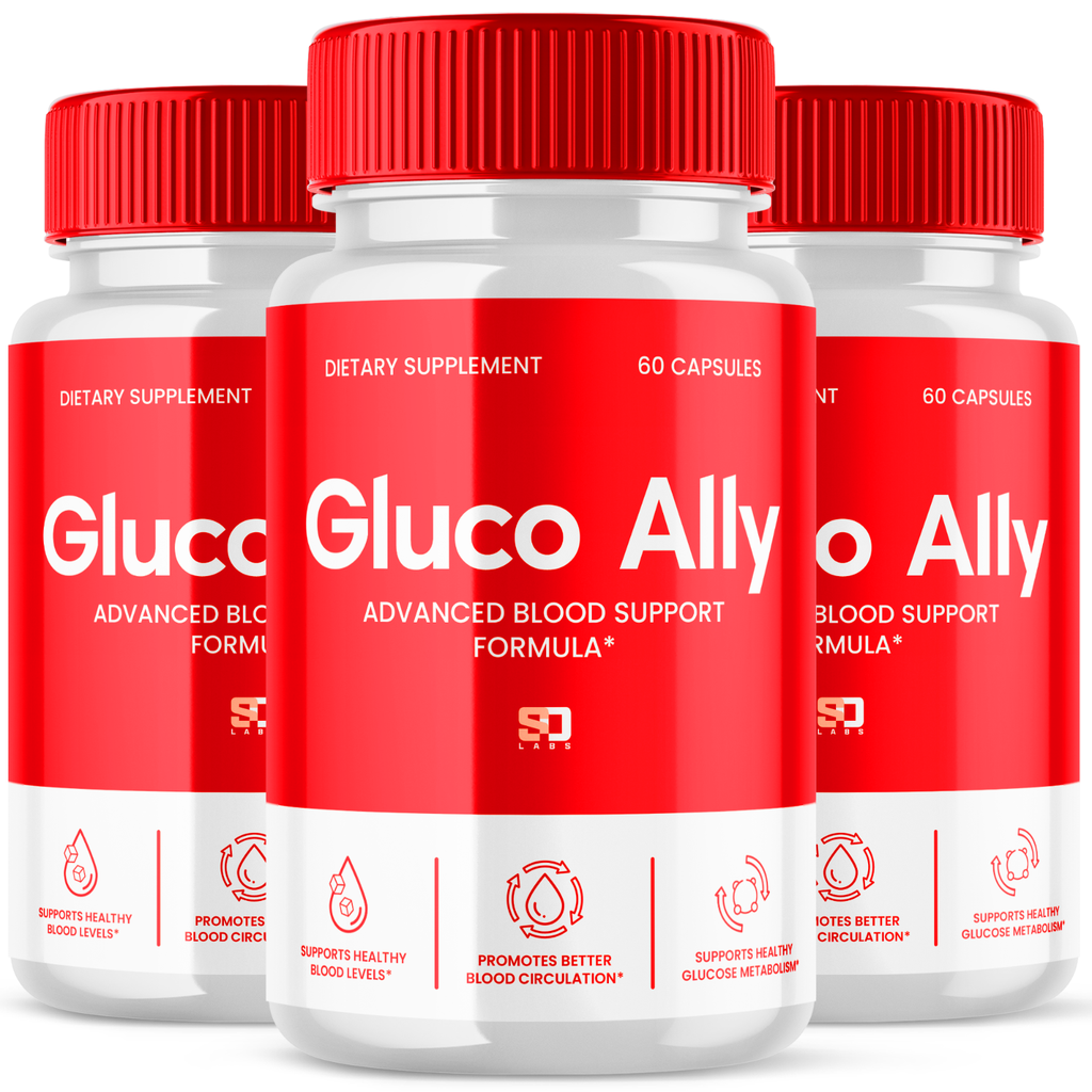(3 Pack) Gluco Ally Pills - Gluco Ally Blood Health Support Formula - 180 Caps