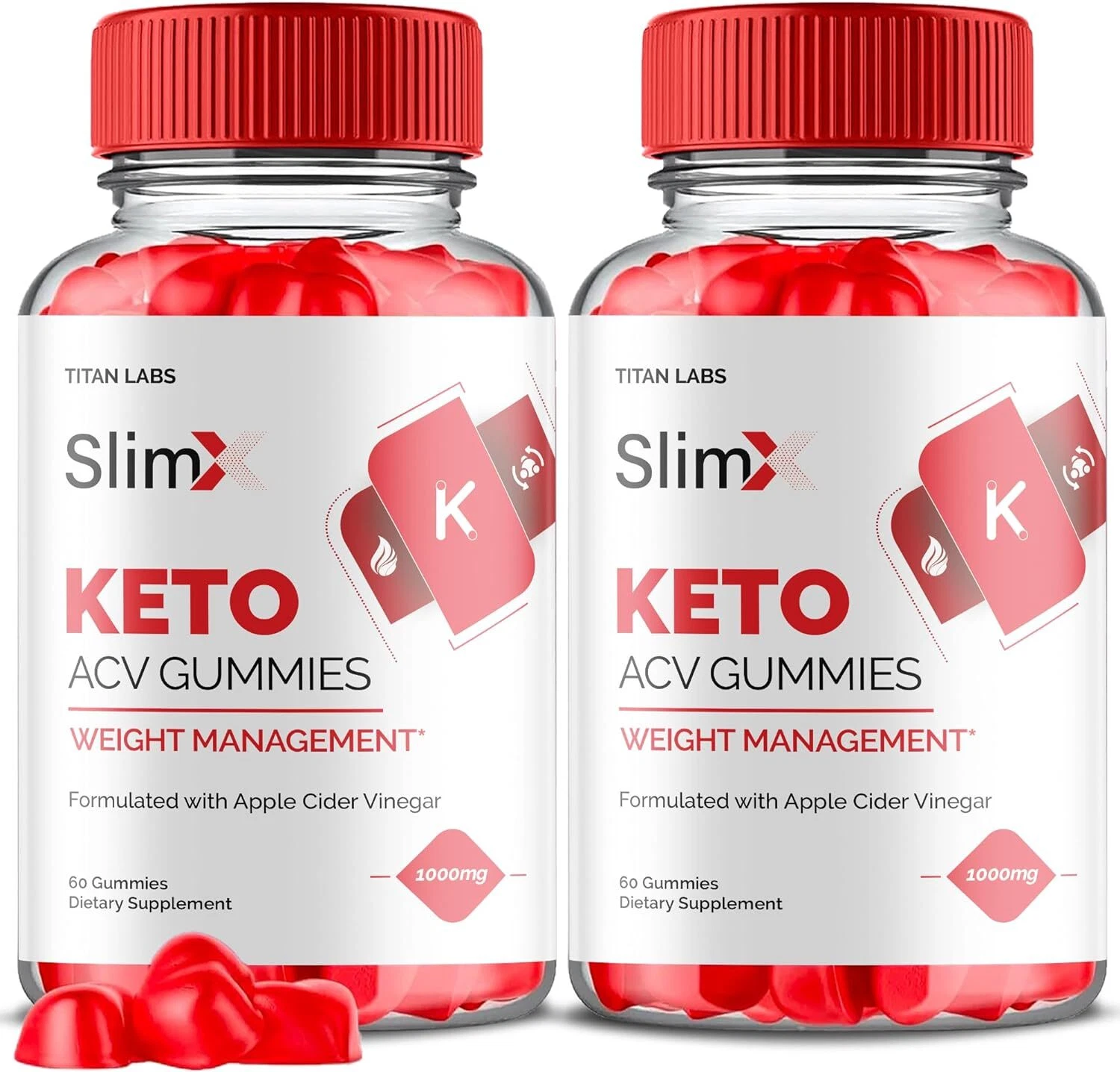 (2 Pack) SlimX Keto Gummies, Slim X Keto ACV Gummies Weight Loss (120 Gummies)