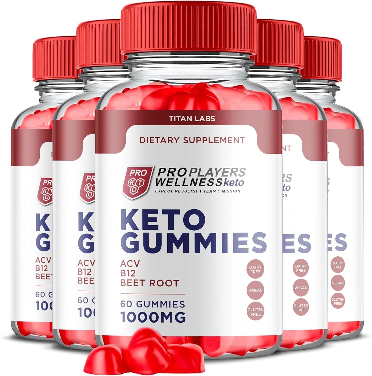 Pro Players Wellness Keto Gummies - ACV Gummys For Weight Loss ORIGINAL - 5 Pack