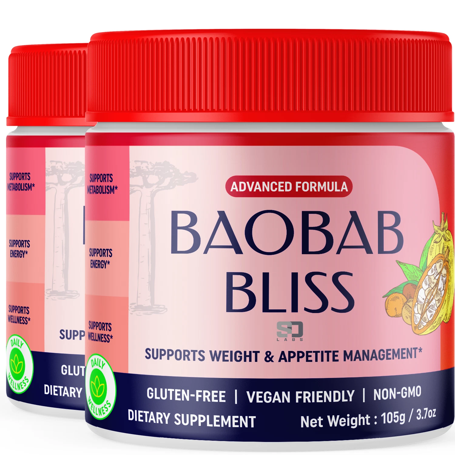 (2 Pack) Boabab Bliss Keto Powder - Support Weight Management & Healthy Body