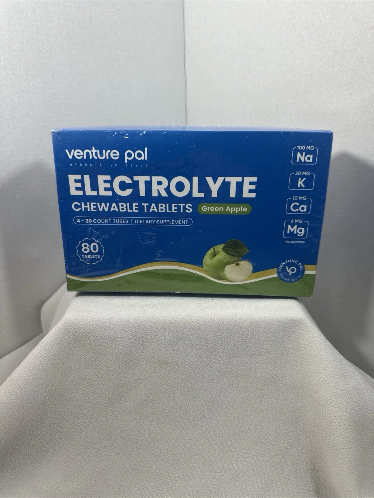 Venture Pal Chewable Hydration Tablets Sugar Free Electrolyte Tabs 80 Count