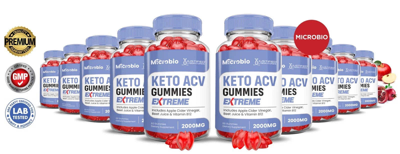 Microbio Keto Extreme ACV Gummies 2000MG Apple Cider Vinegar 600 Gummys