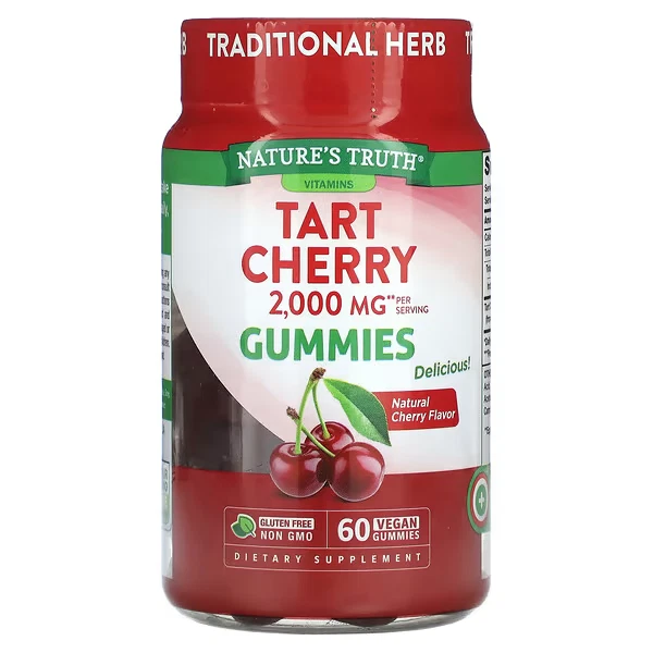 Nature's Truth Tart Cherry 2000 mg 60 Vegan Gummies EXP 01/2026