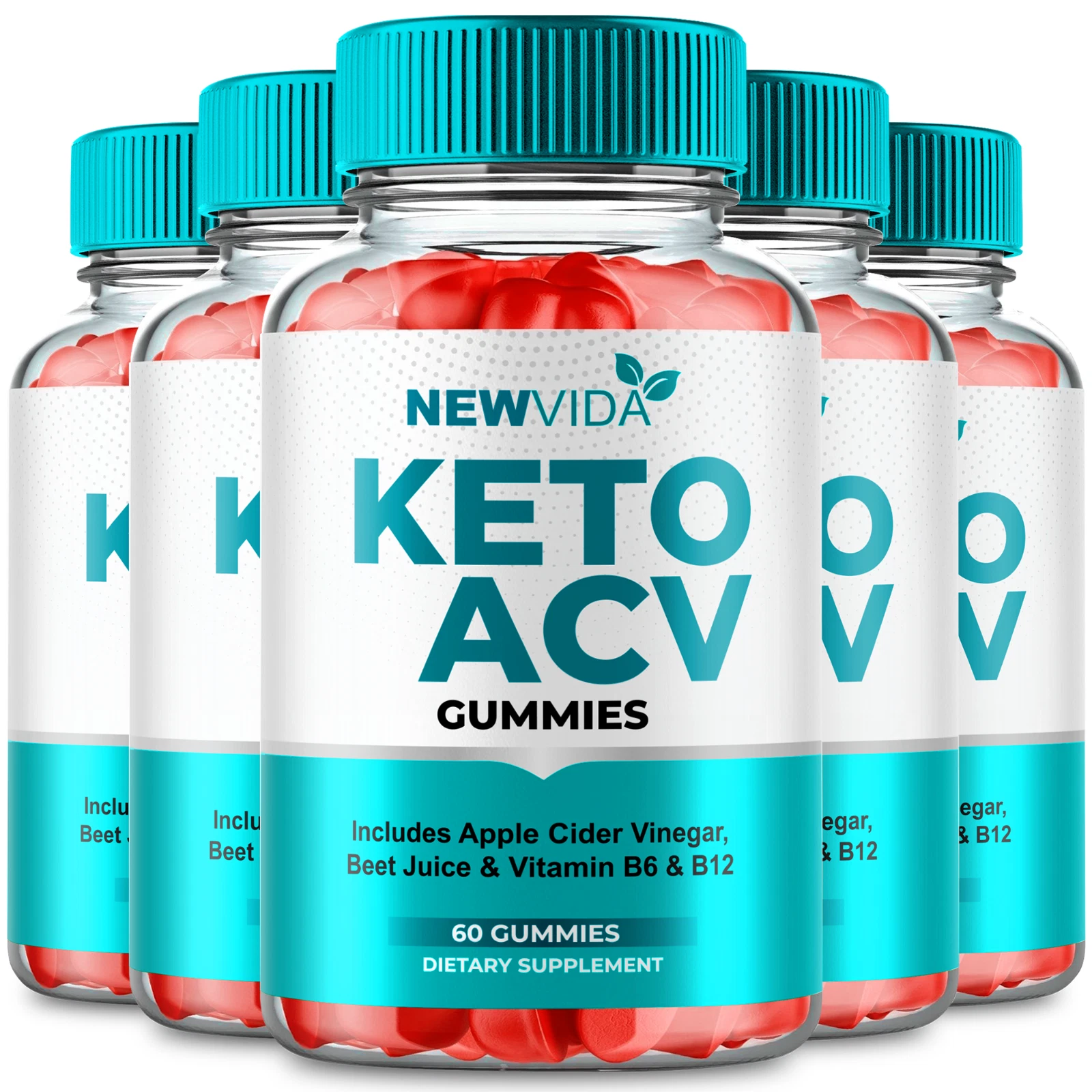 (5 Pack) NewVida Keto ACV Gummies New Vida Weight Management Gummy (300 Gummies)