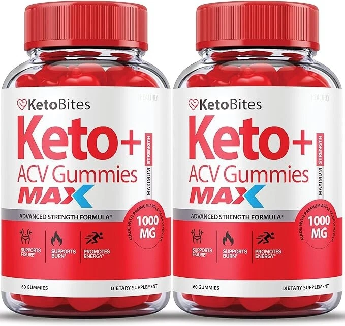 Keto Bites ACV Gummies Max Strength Weight Loss Supplement (120 Gummies) 2-Pack