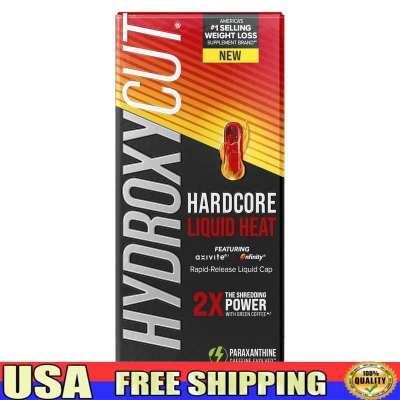 Hardcore Liquid Heat Weight Loss Pills Rapid-Release 60 Ct Dairy-Free Unflavored