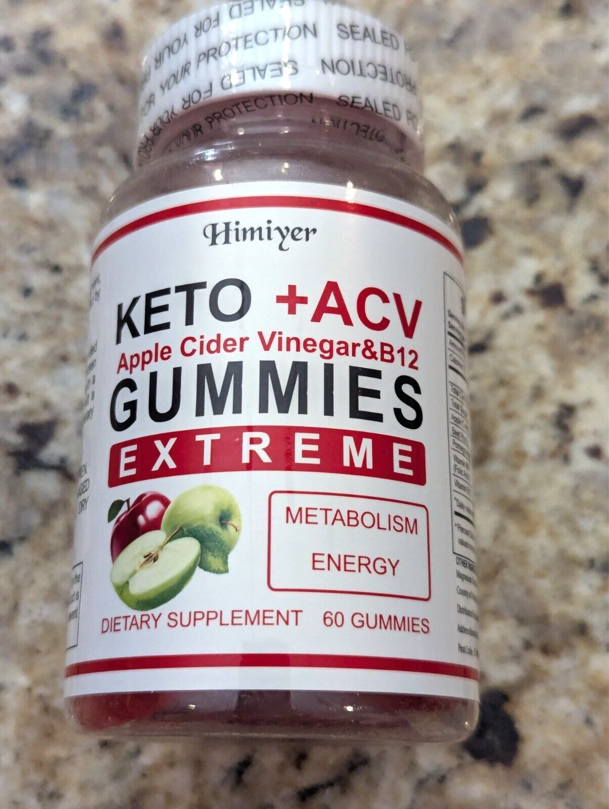 Himiyer Keto + ACV Apple Cider Vinegar B12 Gummies 60 ct exp: 04/26