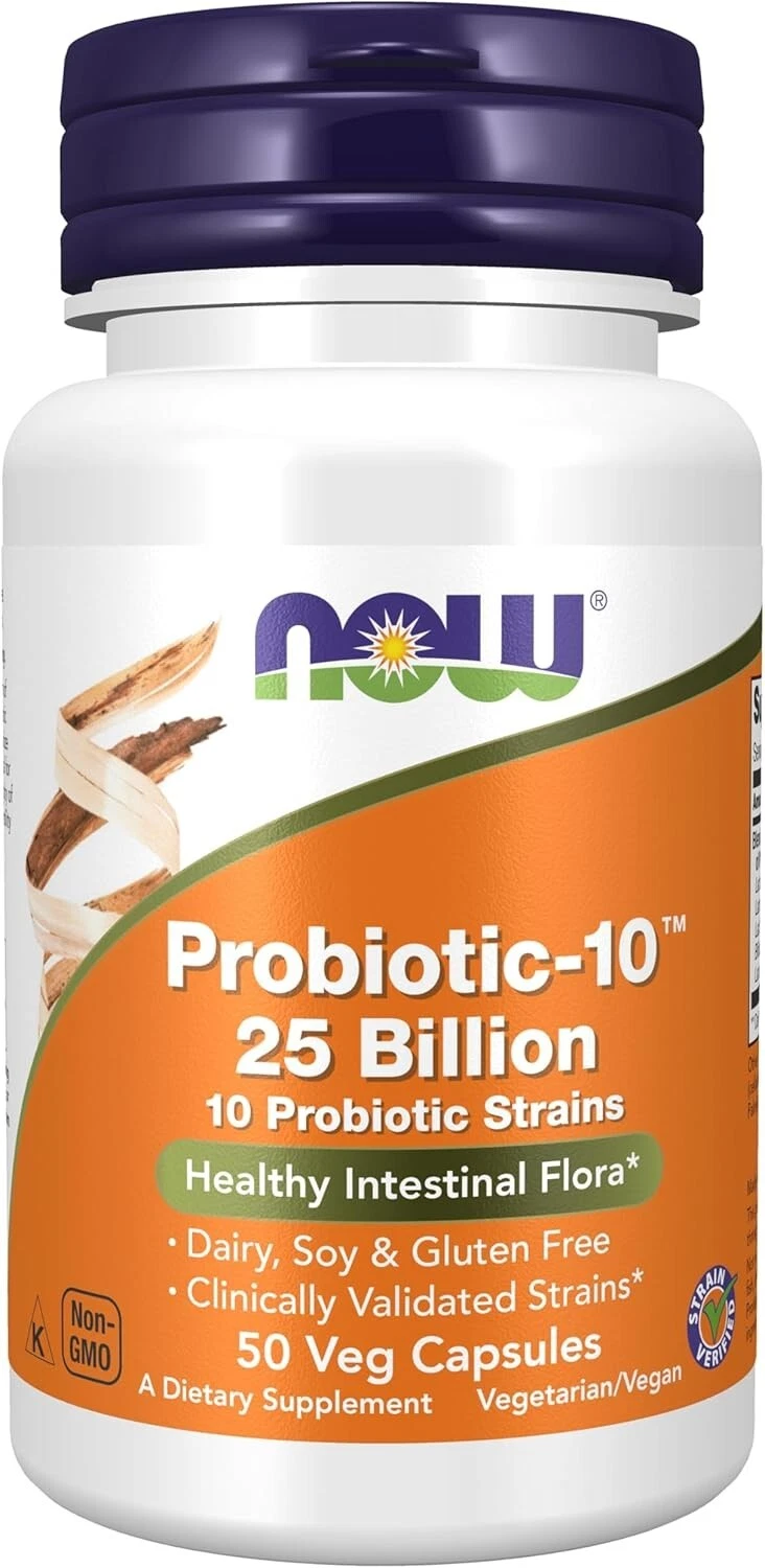 NOW Foods Supplements, Probiotic-10™, 25 Billion, with 50 Count (Pack of 1)