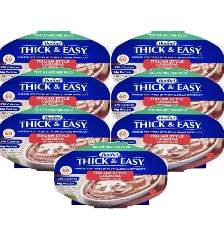 Thick & Easy Purees Thickened Food Beef Lasagna 7 oz Tray 7 Ct