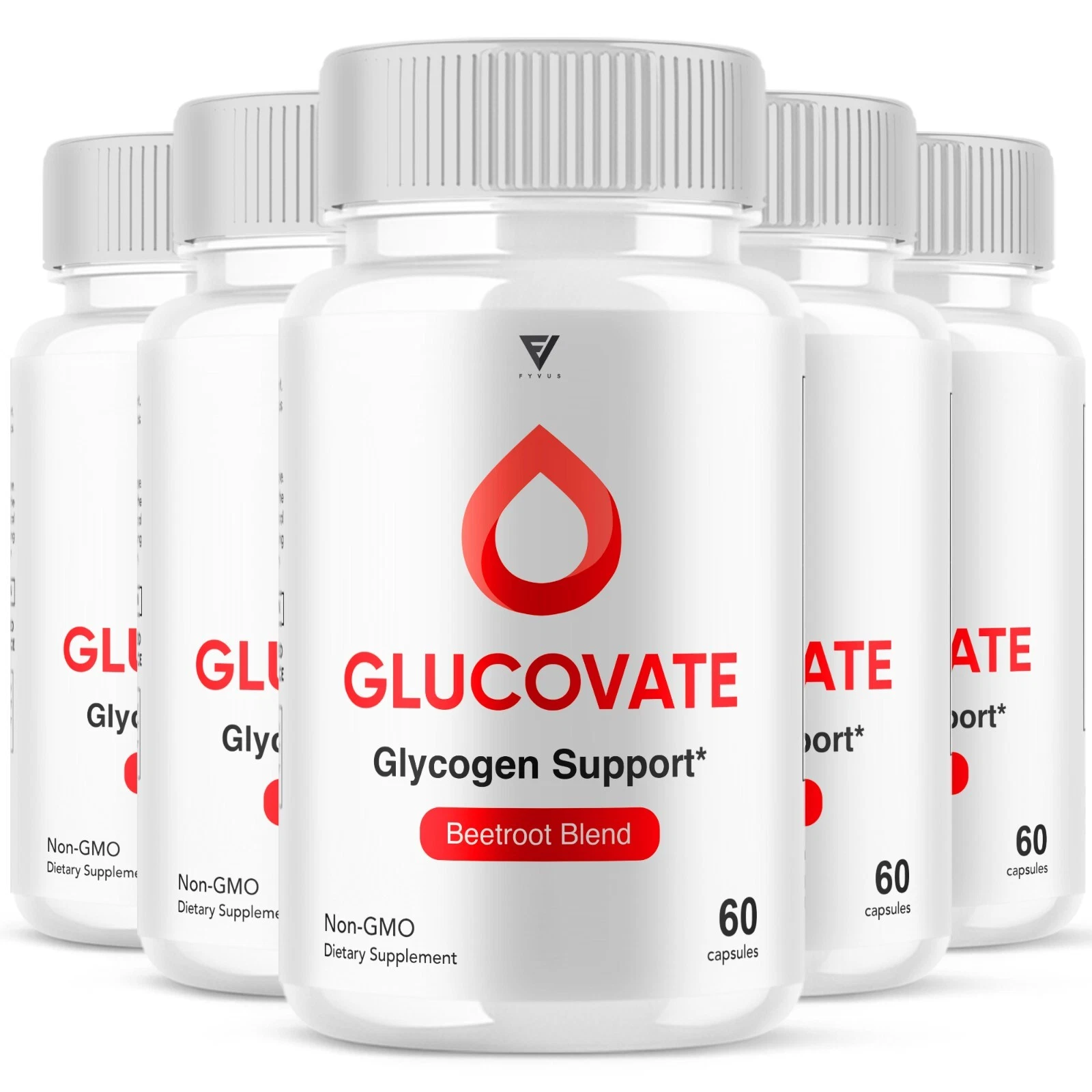 (5 Pack) Glucovate Capsules Gluco Vate Glycogen Support Reviews (300 Capsules)