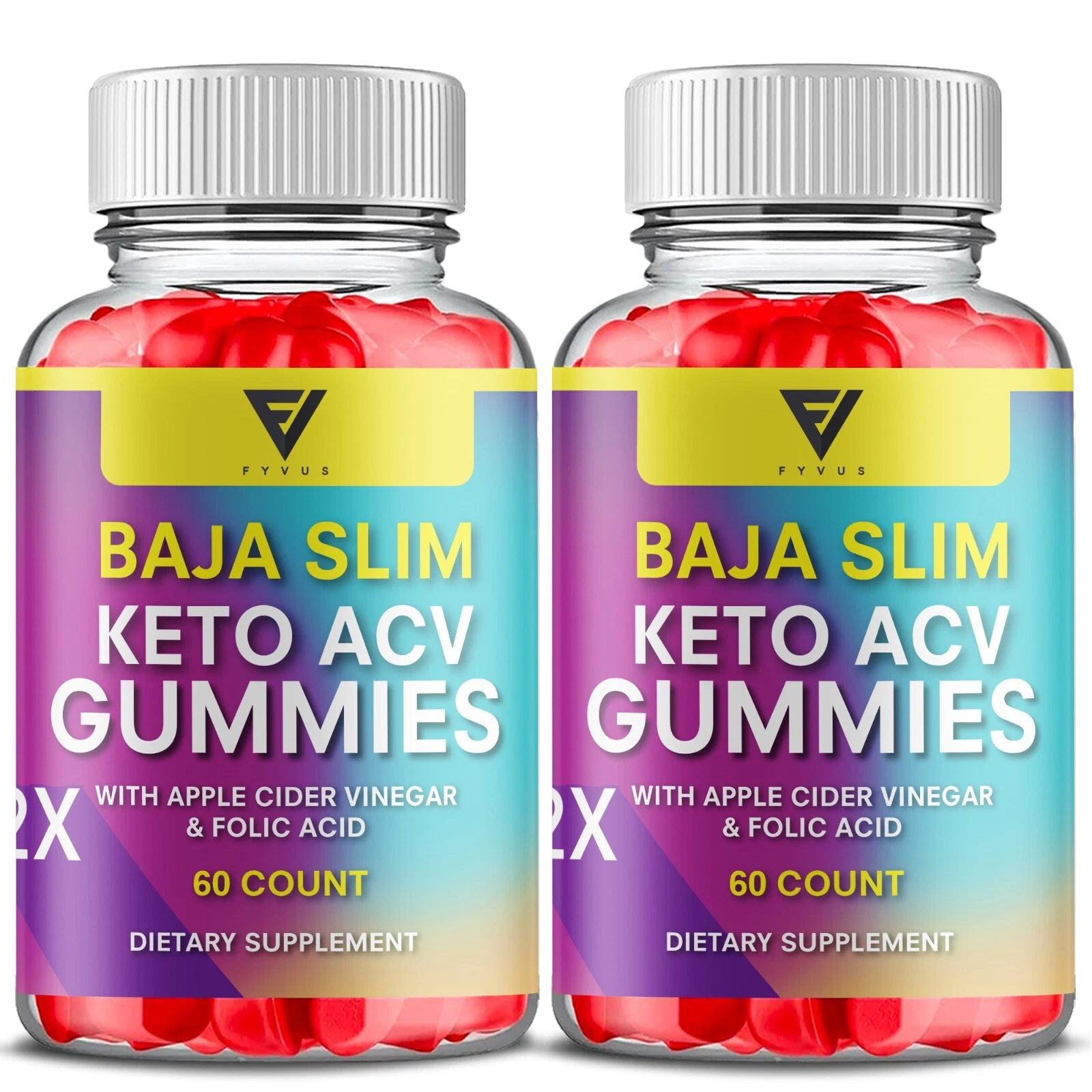 (2 Pack) Baja Slim Keto ACV Gummies BajaSlim Maximum Strength (120 Gummies)