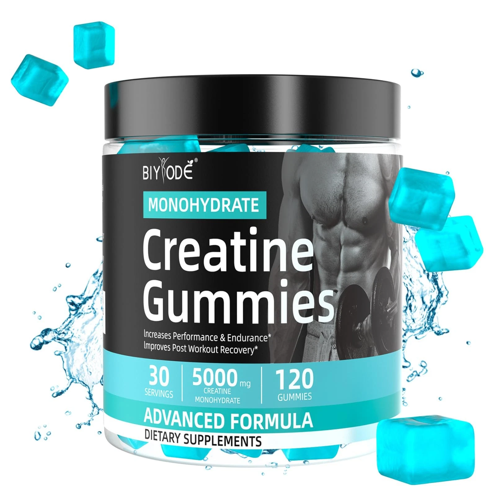 Creatine Monohydrate Gummies 1250mg Per Gummies for Men Women Growth Muscle E...