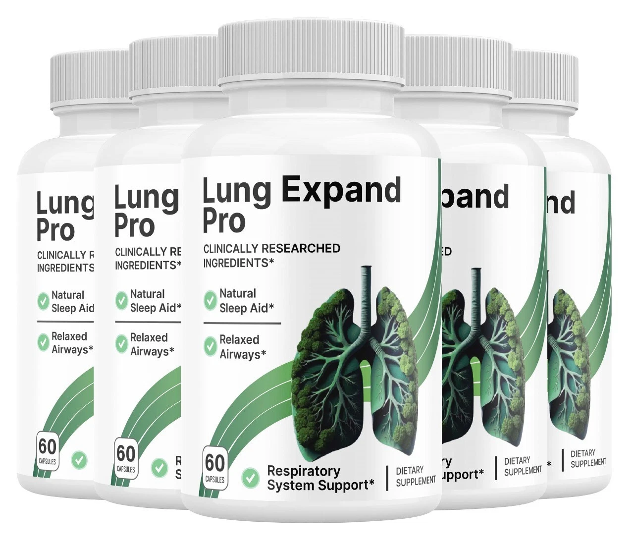 (5 Pack) Lung Expand Pro, LungExpandPro Advanced Supplement