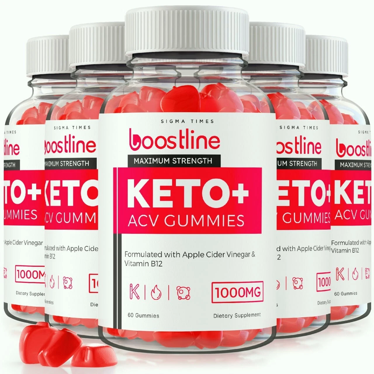 (5 Pack) Boostline Keto + ACV Gummies to Suppress Appetite & Boost Weight Loss