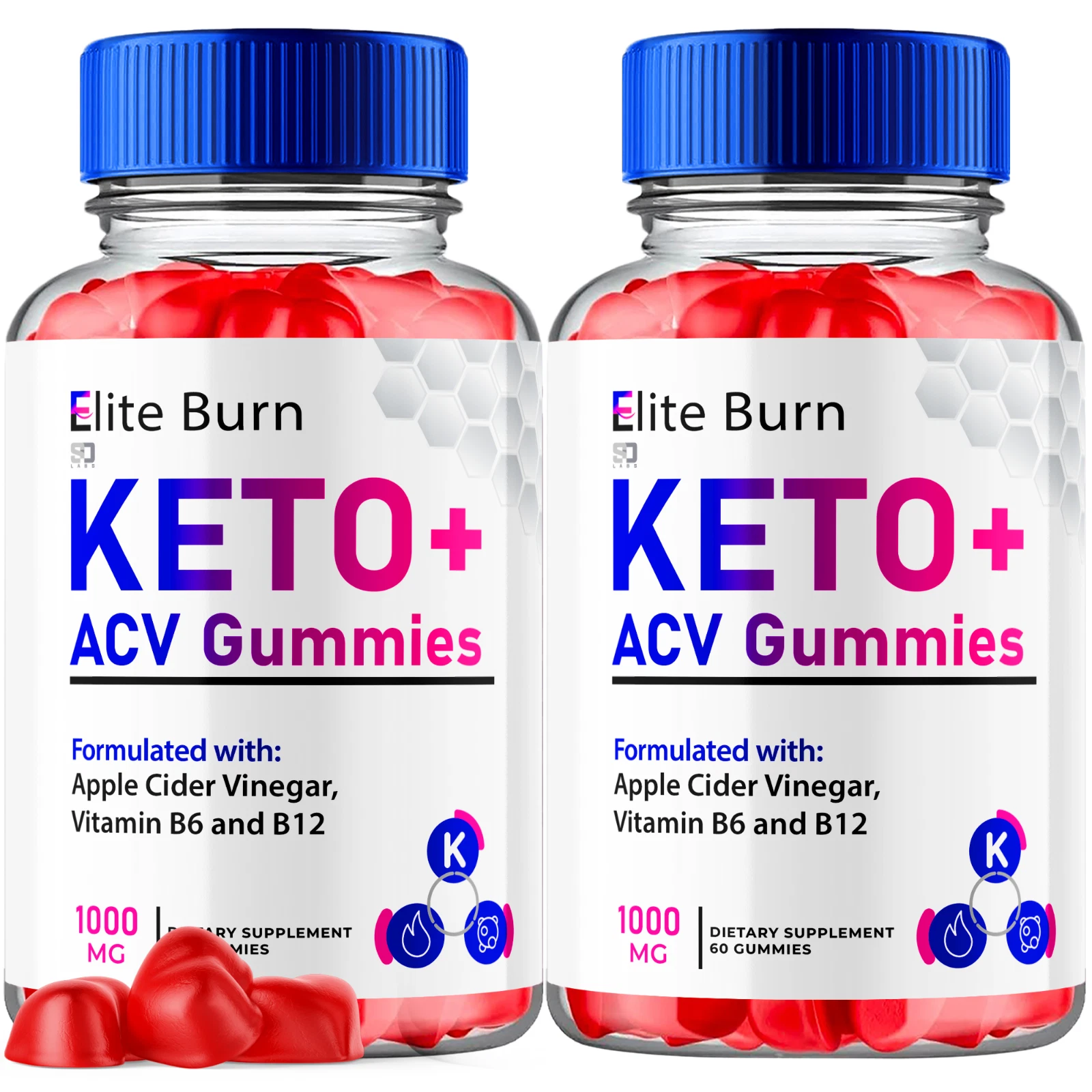 (2 Pack) Elite Burn Keto Gummies, Elite Burn ACV Keto Weight Loss (120 Gummies)
