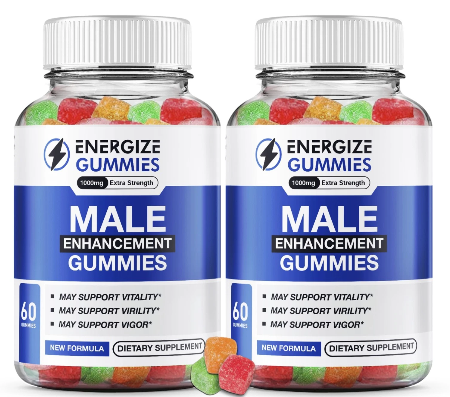 (2 PACK) Energize Male Gummies, Gummy for Men to Help with Vitality and Virility