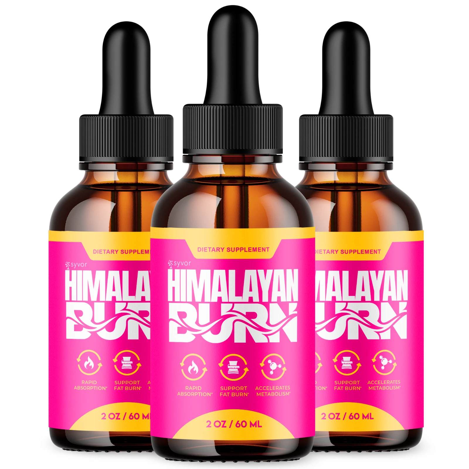 Himalayan Burn Drops Max Strength Keto Formula Weight Management Supplement 3Pck