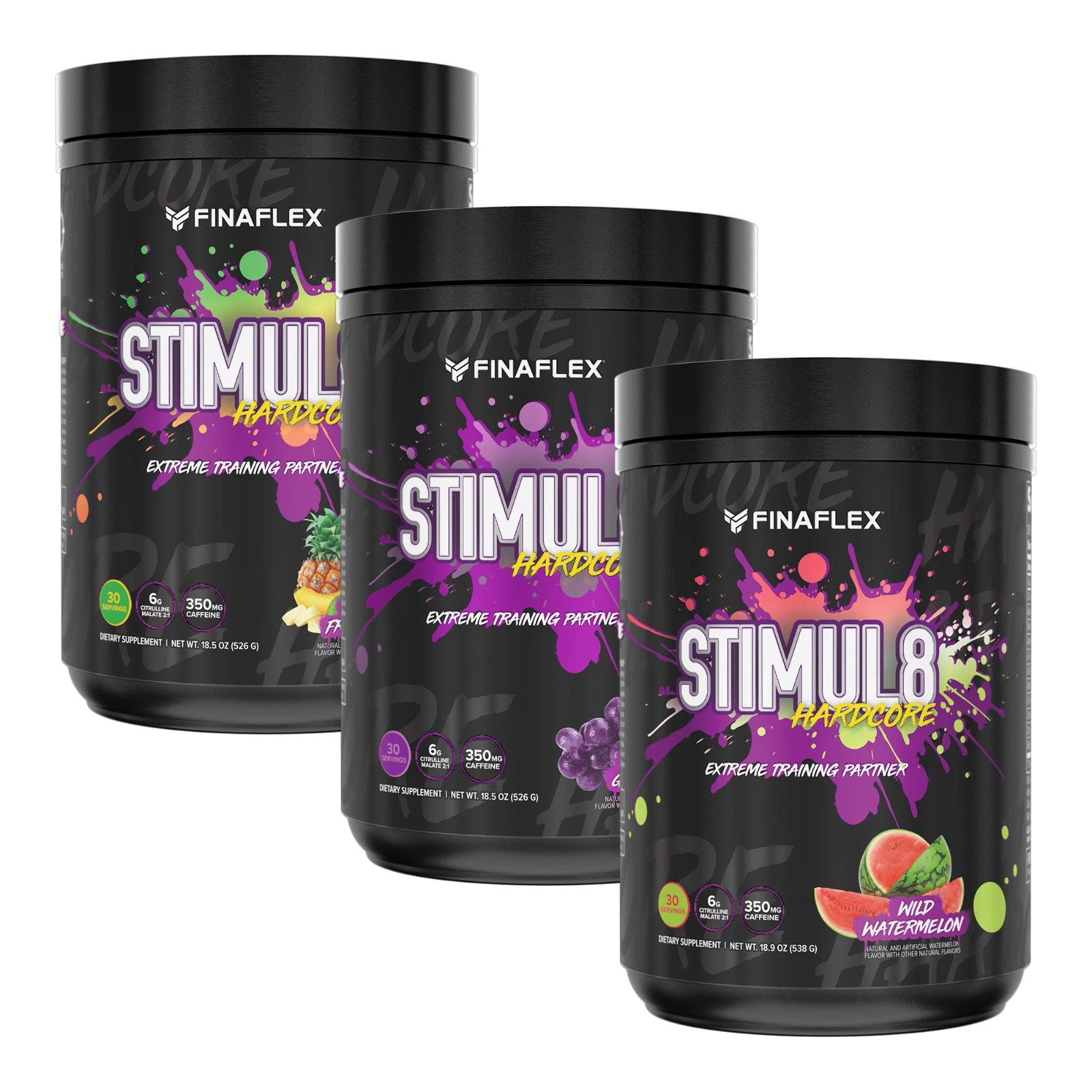 FinaFlex Stimul8 Hardcore Pre-Workout Energy Drink Mix for Muscle Gain, Strength