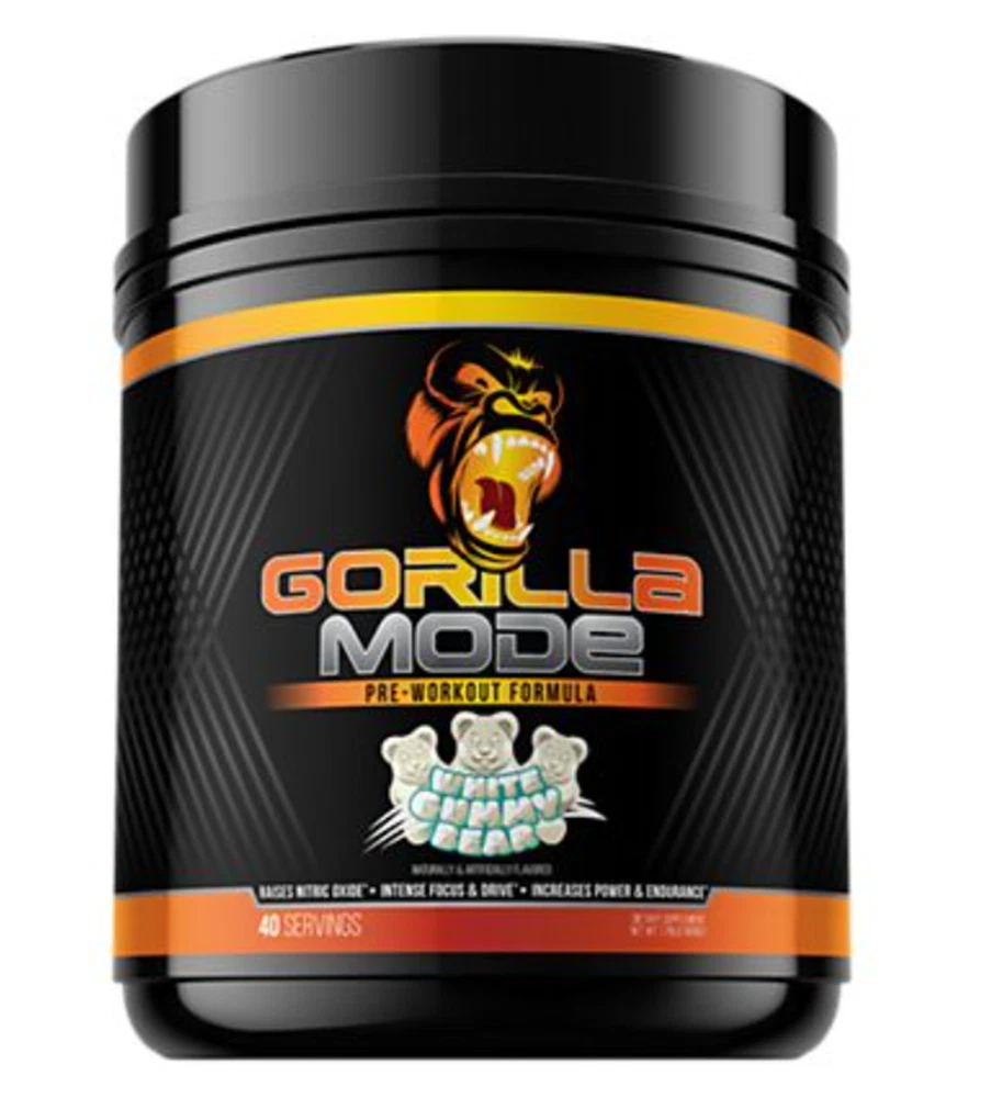 Gorilla Mode Pre-Workout Formula - White Gummy Bear (1.78 Lbs. / 40 Servings)