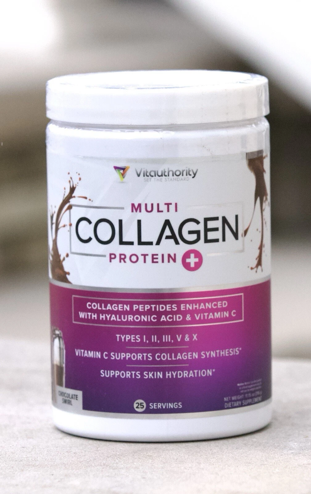 Collagen Protein - Peptides - Hyaluronic Acid - Vitamin C - Chocolate Swirl .