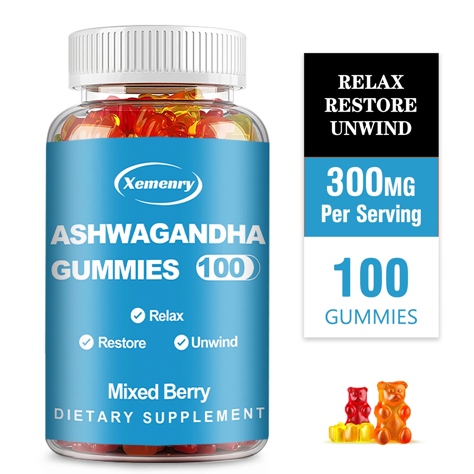 Ashwagandha - KSM-66 Organic Root Boost Energy, Stress Relief Sleep Relax Immune