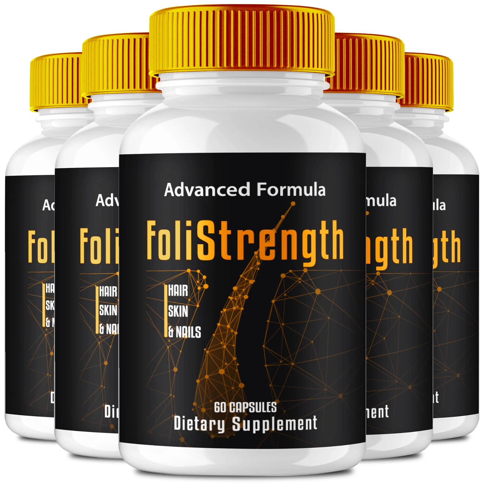 (5 Pack) Foli Strength Pills Supports Hair Growth, Glowing Skin & Strong Nails