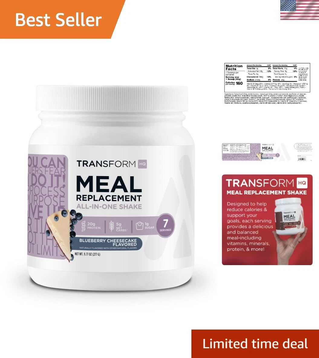 Delicious Blueberry Cheesecake Meal Replacement Shake - 7 Servings, Gluten-Free