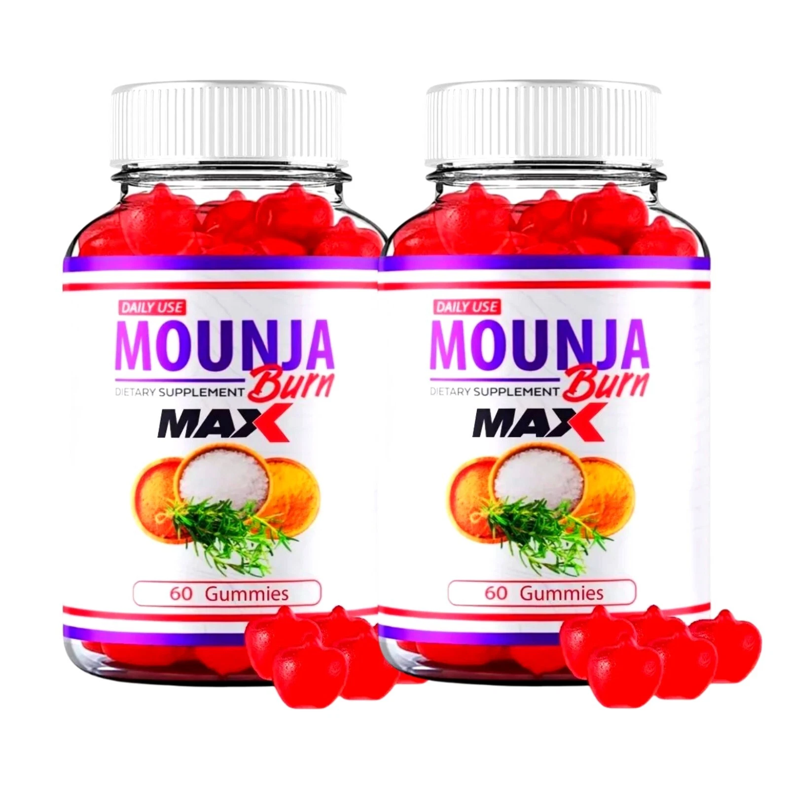 2-Pack Mounja Burn Max Gummies, MounjaBurn Max Weight Loss Gummies - 120 Gummies