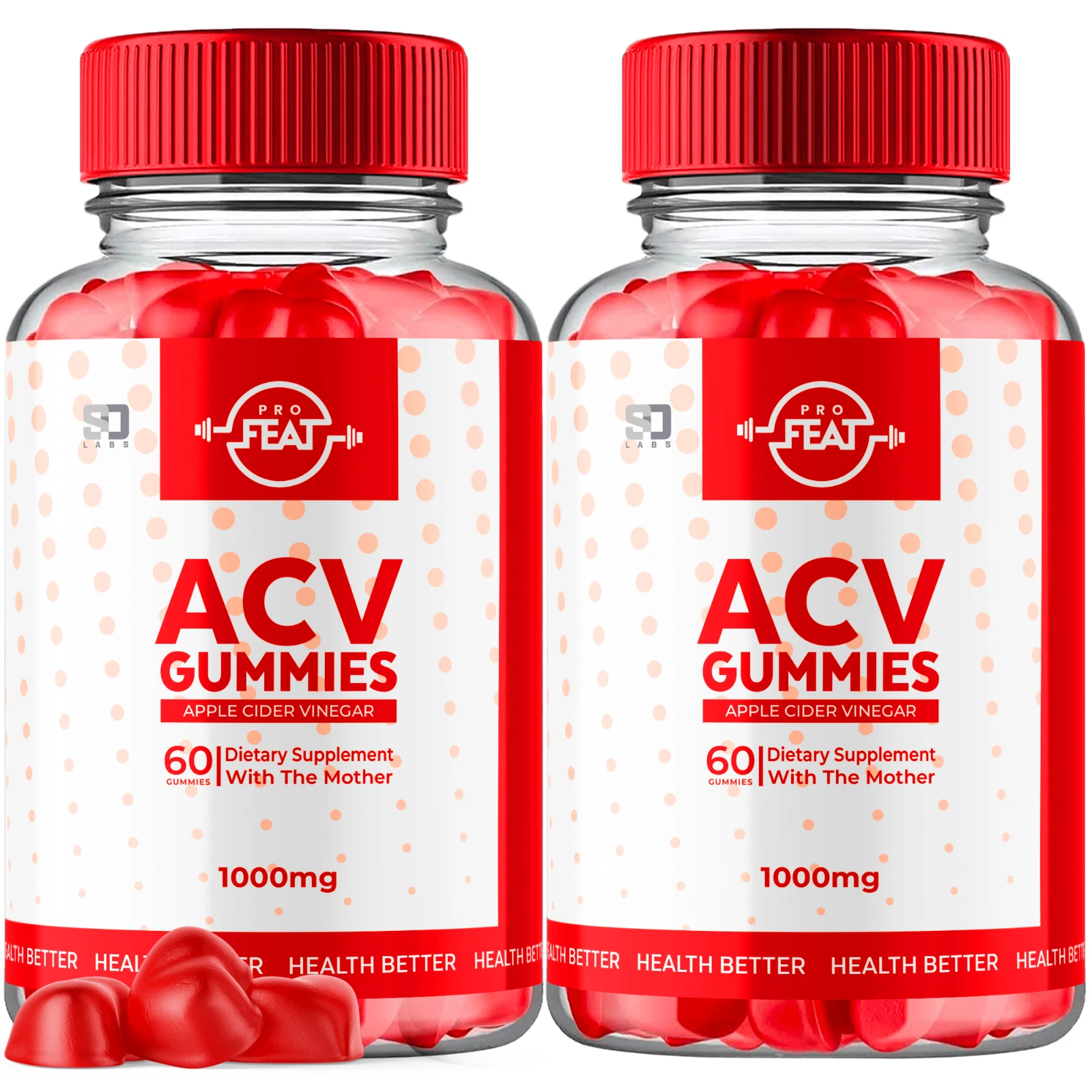 (2 Pack) Pro Feat ACV Keto Gummies, Pro Feat Weight Loss Gummies (120 Gummies)