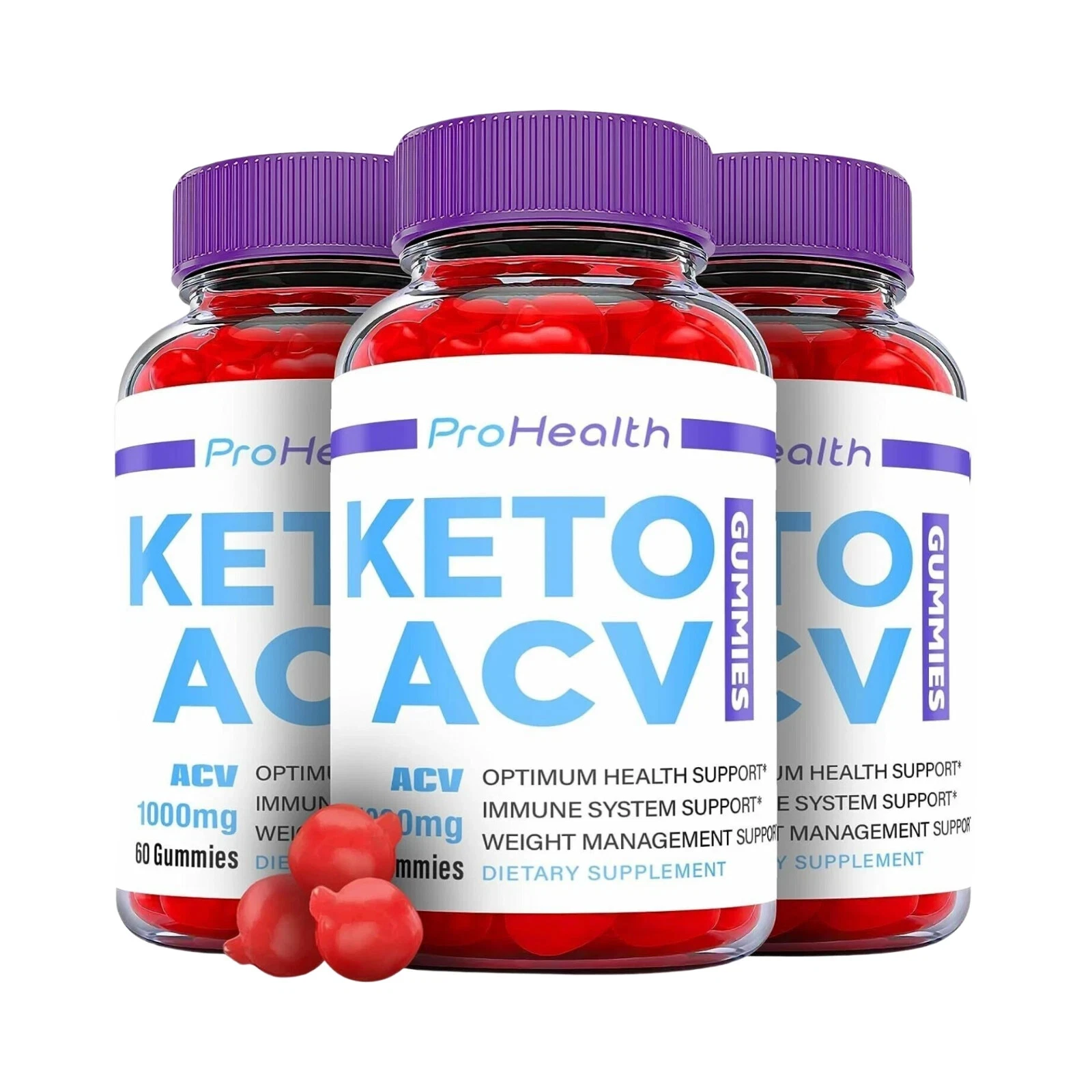 3-Pack ProHealth Keto Gummies - Pro Health Keto ACV Gummies - 180 Gummies