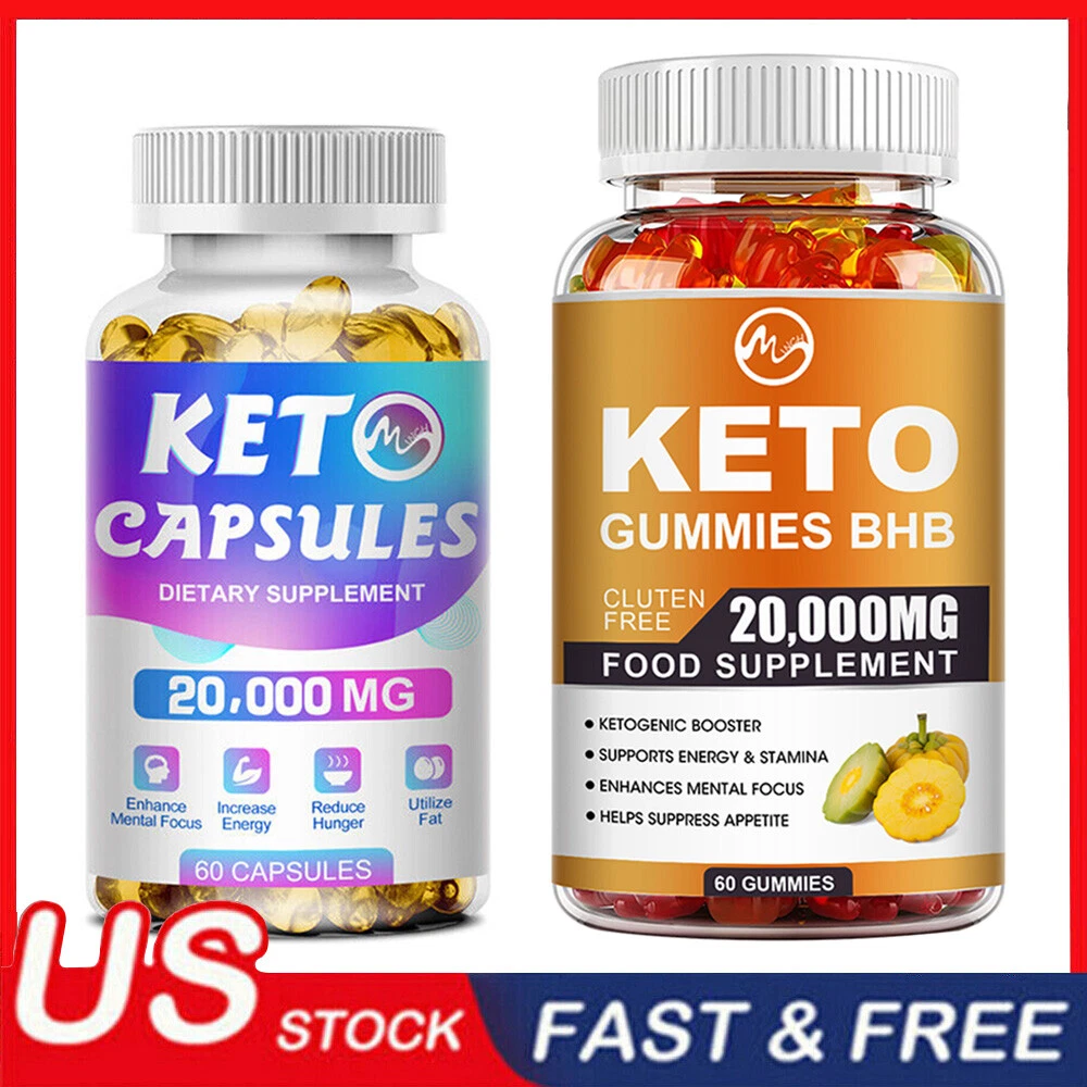 Keto ACV BHB Gummies For Fat Burner Weight Loss Detox Keto Diet Pills 60 Gummy