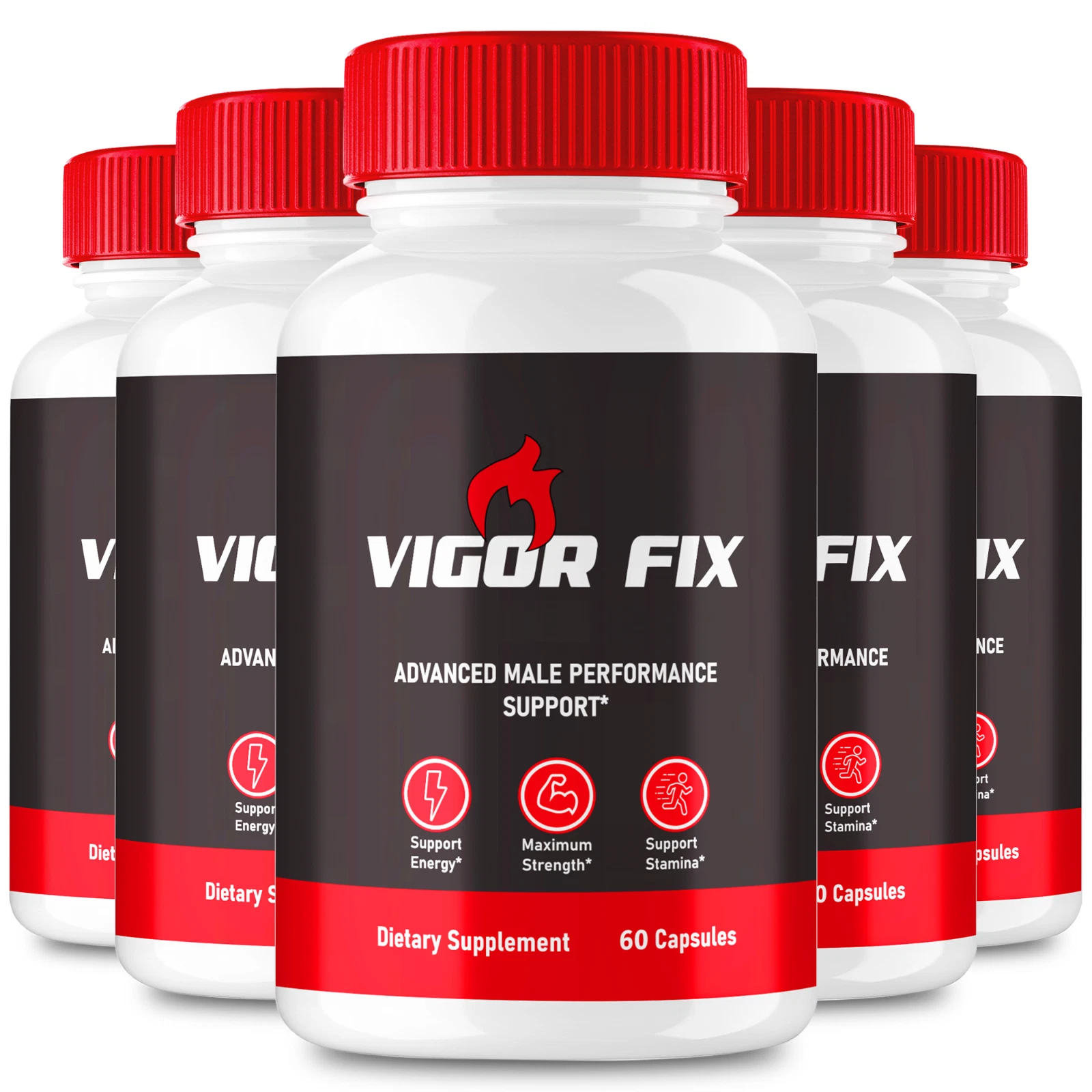 (5 Pack) Vigor Fix Male Health Pills to Enhance Masculine Vitality and Libido