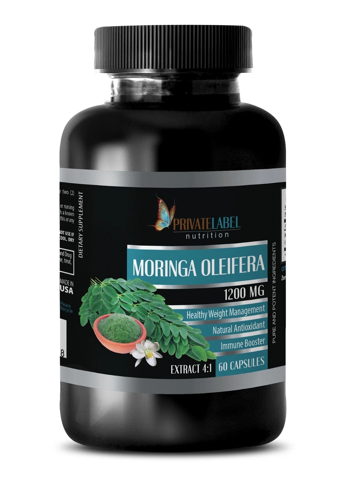 Moringa Oleifera Seeds Extract 1200mg - Anti-Aging Weight Loss 1 B, 60 Capsules