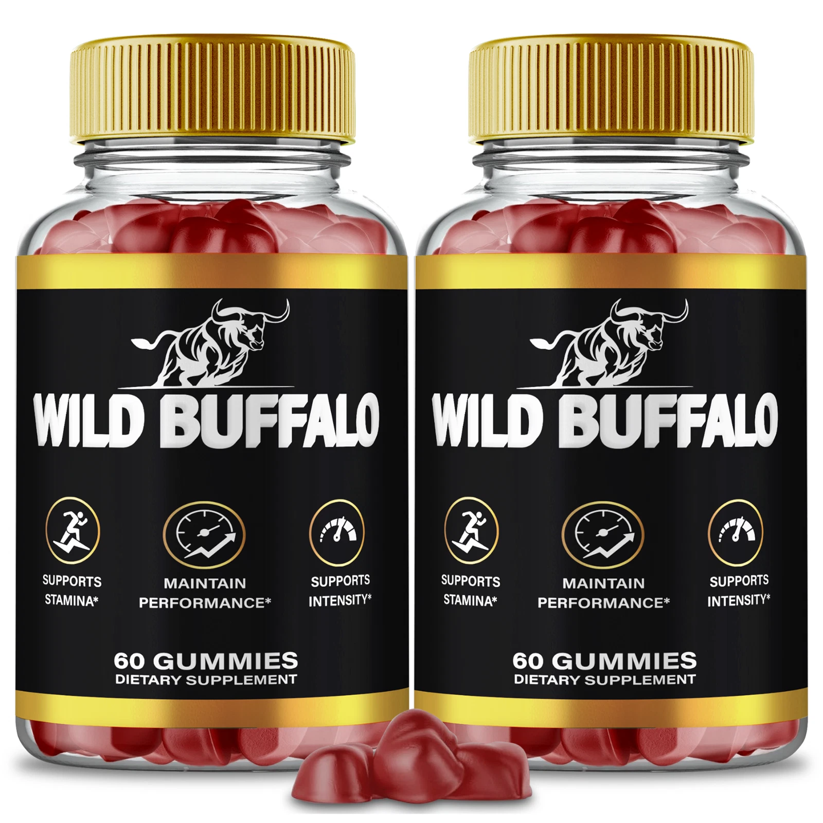(2 팩) Wild Buffalo 남성 Gummies, WildBuffalo 남성용 퍼포먼스 구미
