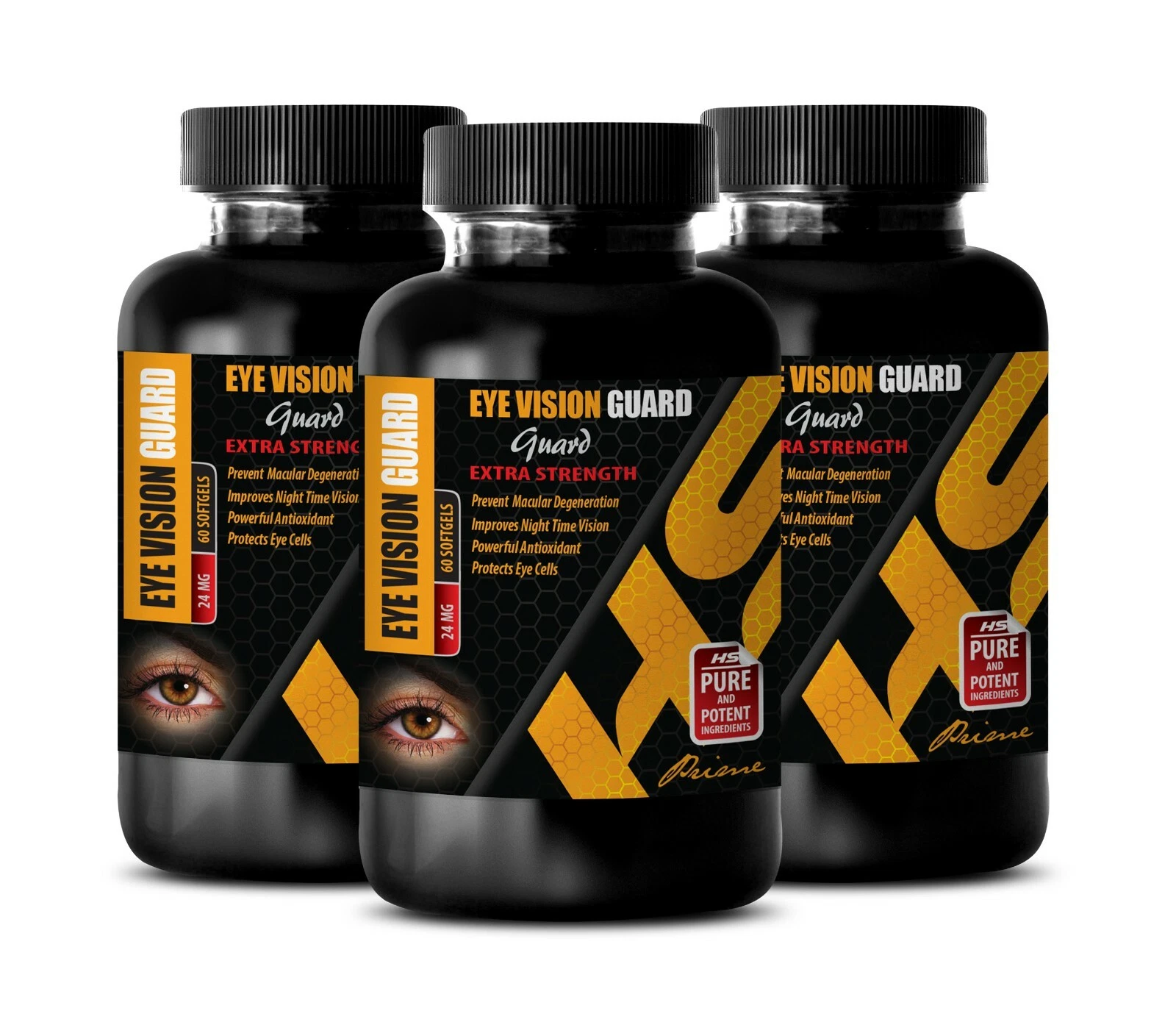 VISION SUPPLEMENT - visionary - eye and ear protection 3 Bottle 180 Softgels