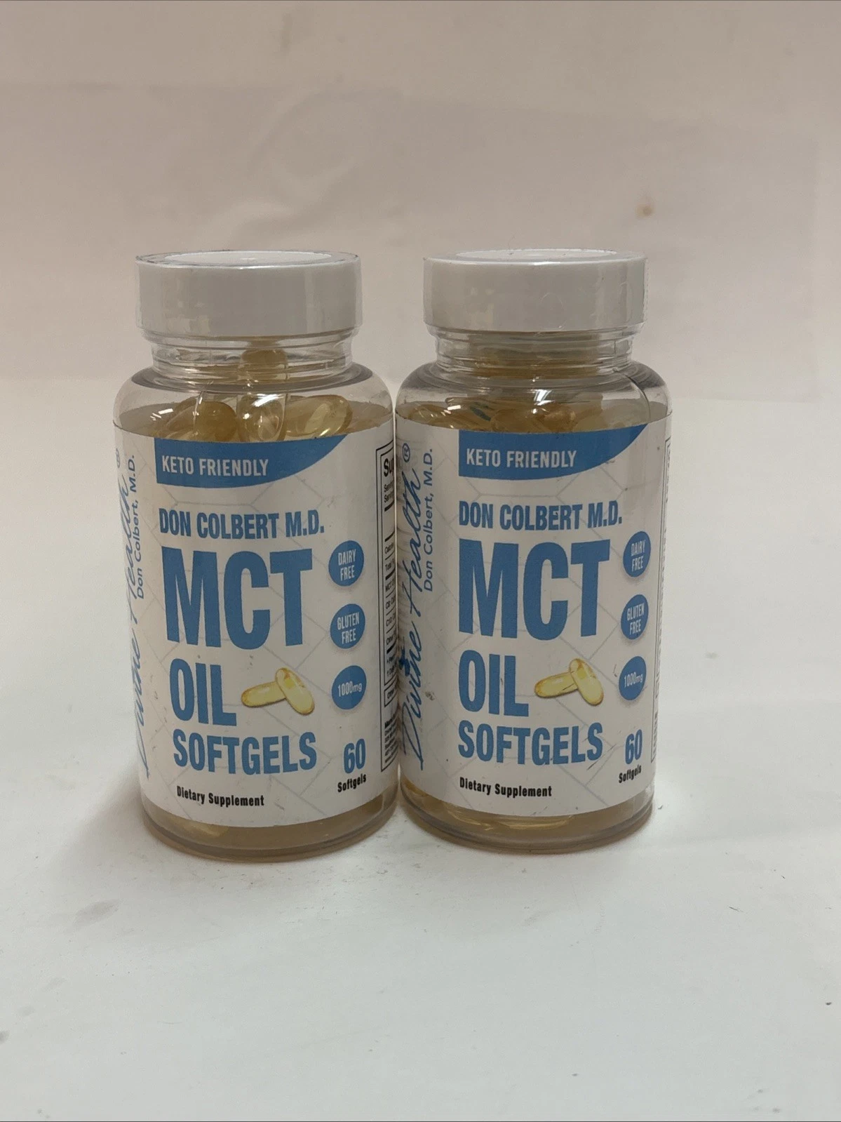 X2 Dr. Colbert's Keto Zone, MCT Oil Softgels, 1,000 mg, 60 Count Each Exp 7/2027