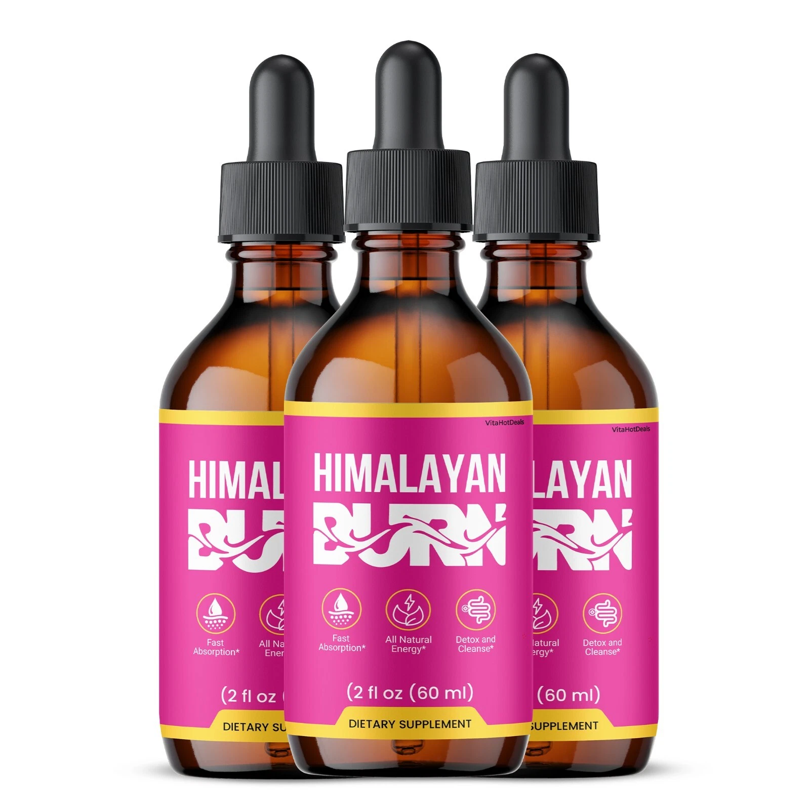 Himalayan Burn Drops Liquid Supplement, Himalayan Burn Max Strength (3 Pack)