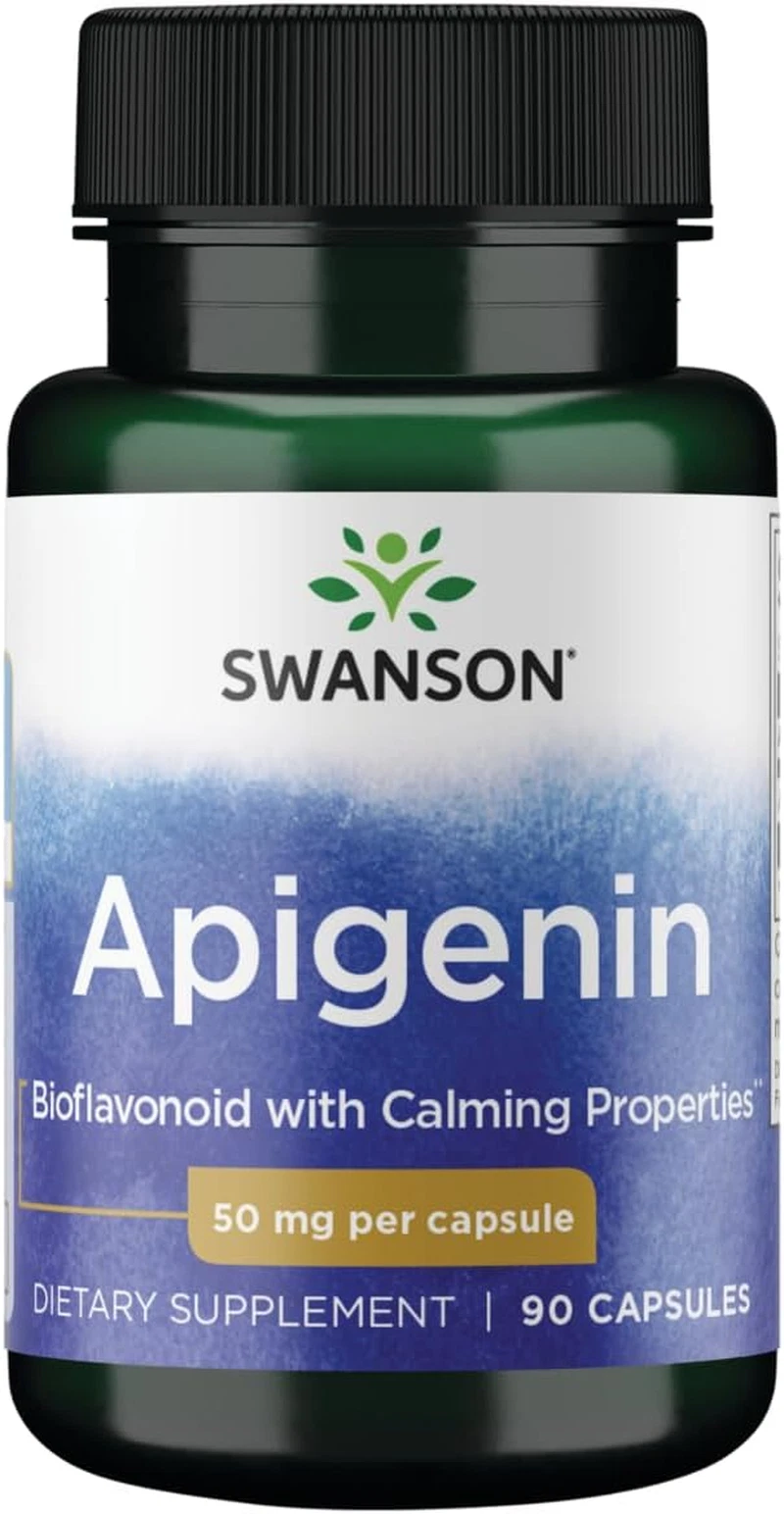 Apigenin Supplement, 50Mg Capsules (90 Count), Helps Promote Sleep, Stress Relie