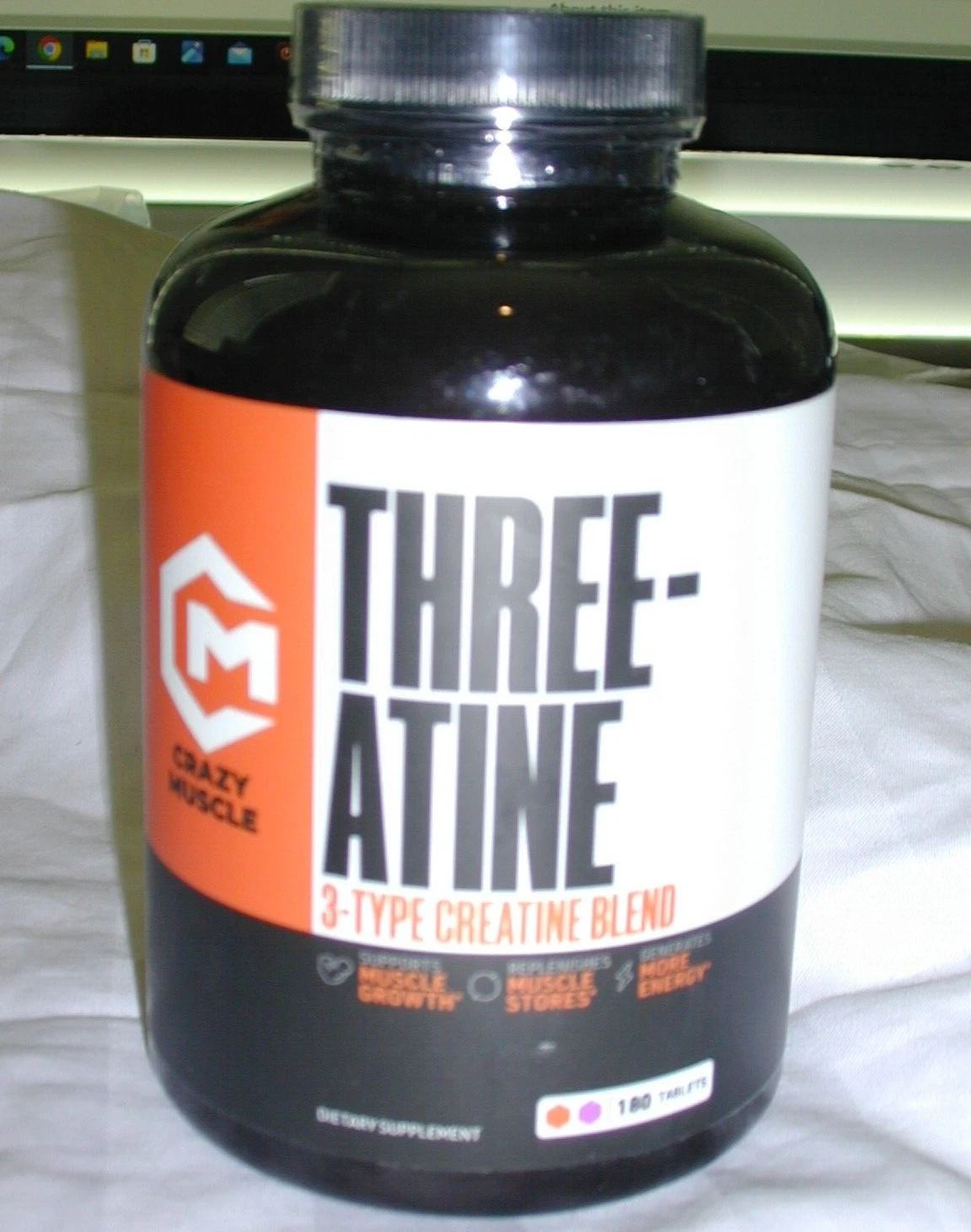 Creatine Capsules -5g of Premium 3X ThreeAtine Pre Workout Bulk Muscle Mass 180