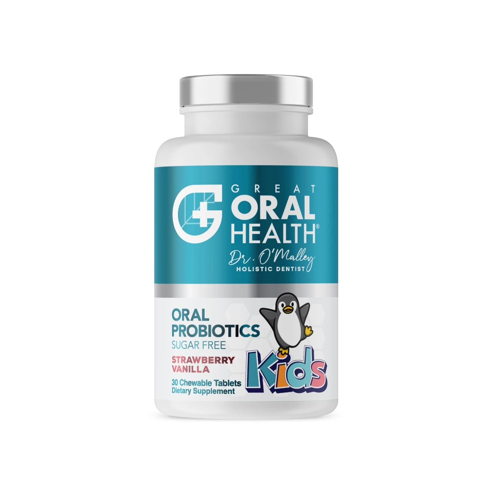 Chewable Children's Oral Probiotics Dentist Formulated 30 Tablet Bottle