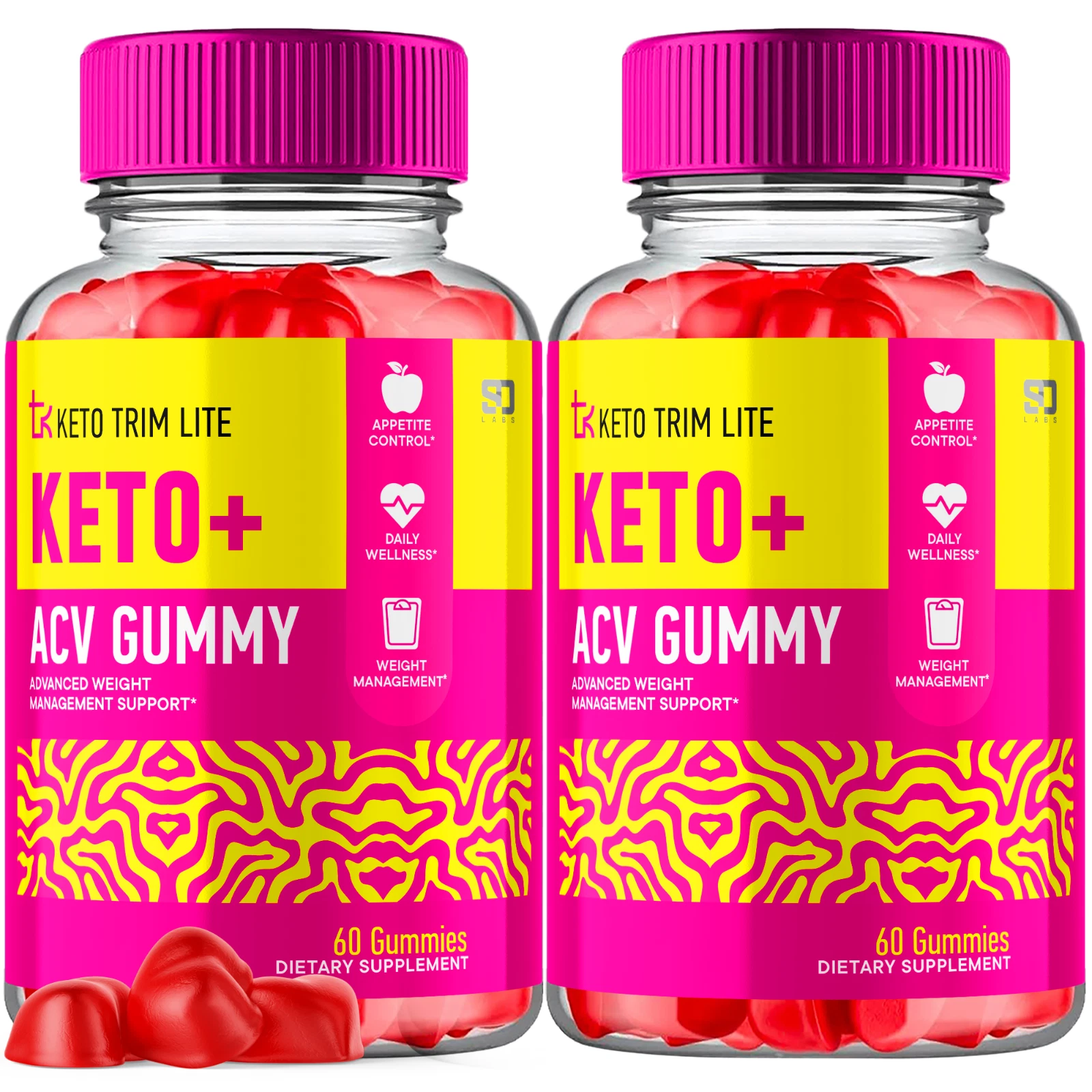 (2 Pack) Keto Trim Lite ACV Gummies, For Weight Management & Healthy Body 120ct