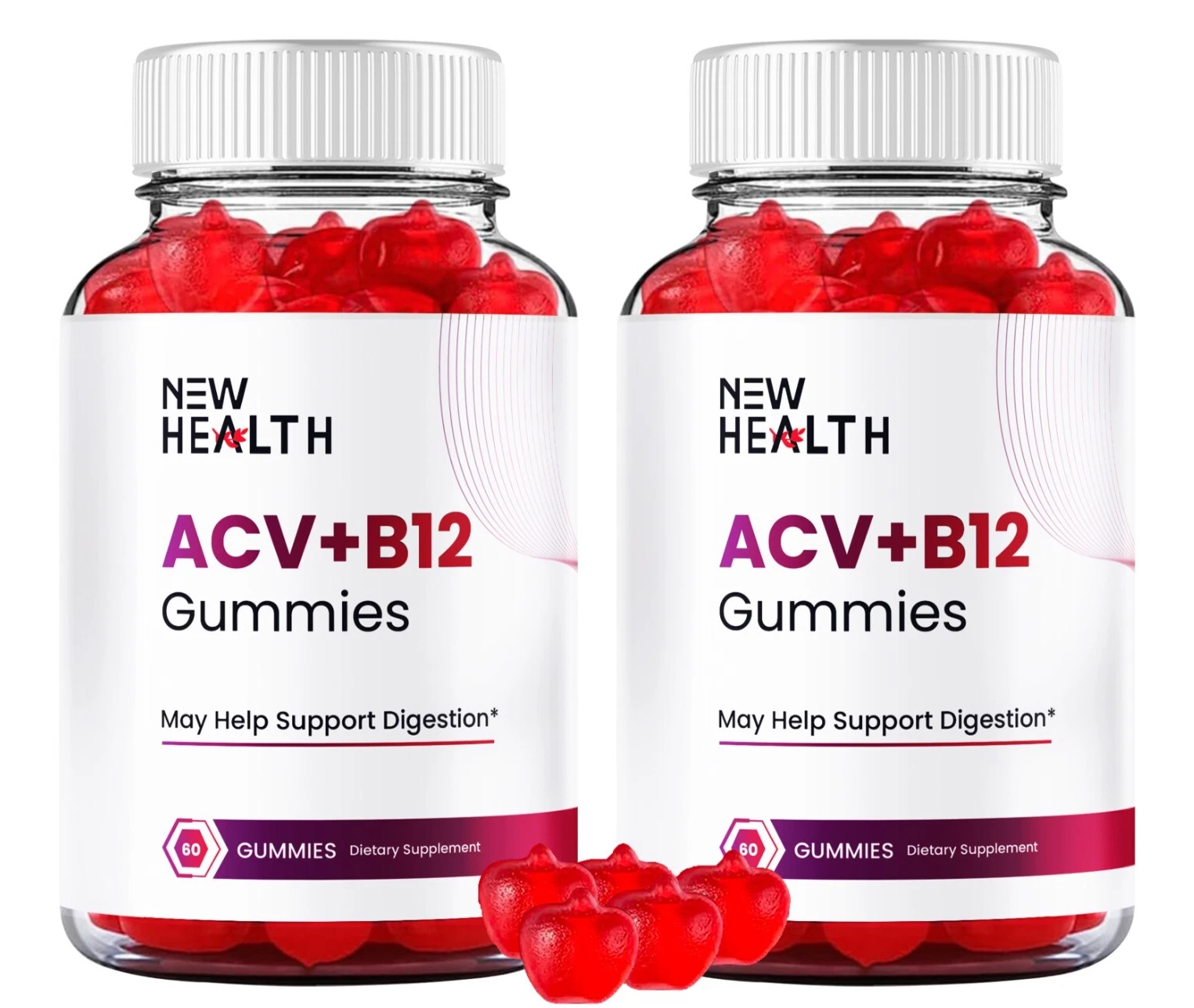 (2 Pack) New Health Advanced ACV+B12 Gummies to Support Weight Loss