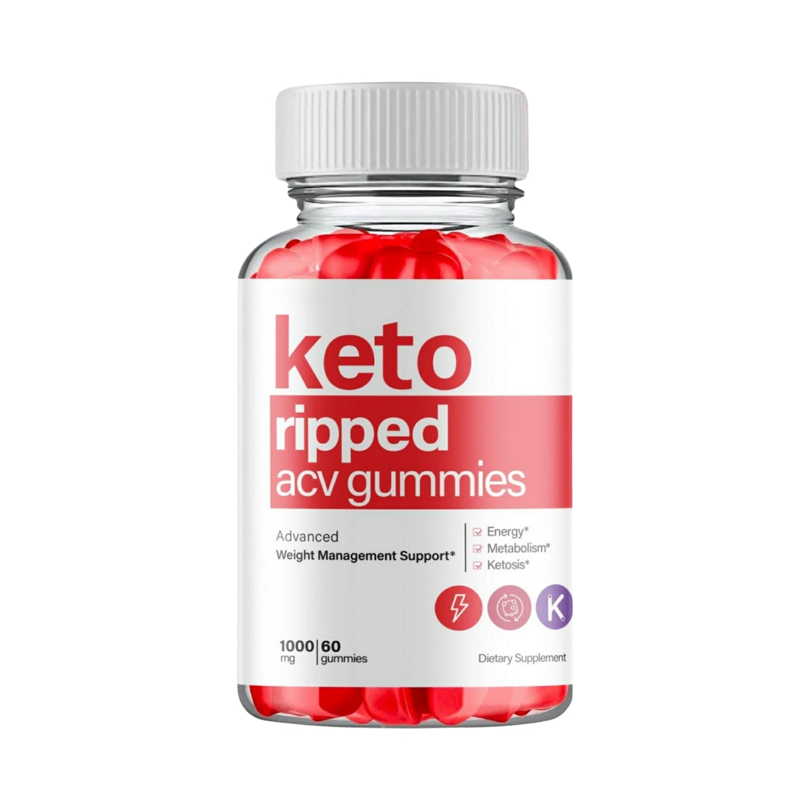 Keto Ripped Gummies, KetoRipped Keto ACV Gummies Weight Loss -60 Gummies