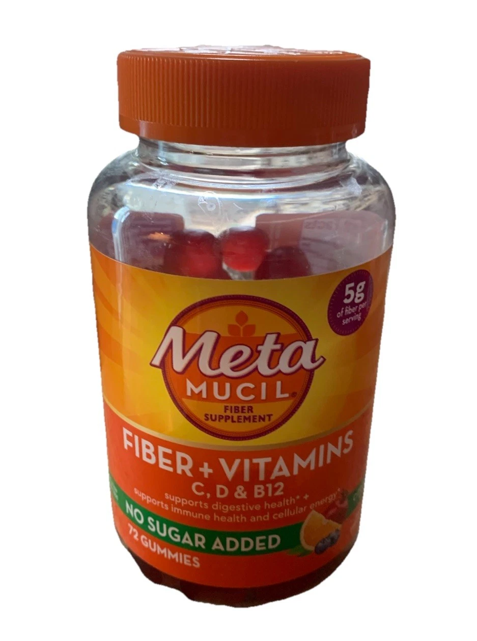 Lot of 3 Metamucil Fiber Plus Vitamins C, D & B12 Gummies 216 Total Count