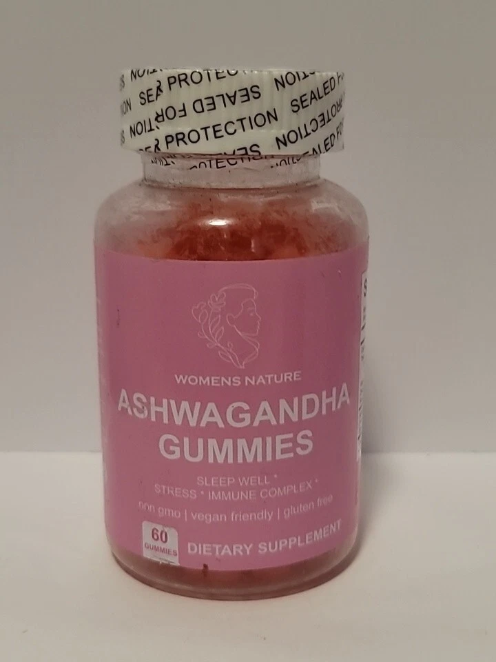 WOMEN ASHWAGANDHA gummy 60 Count Strawberry Sealed